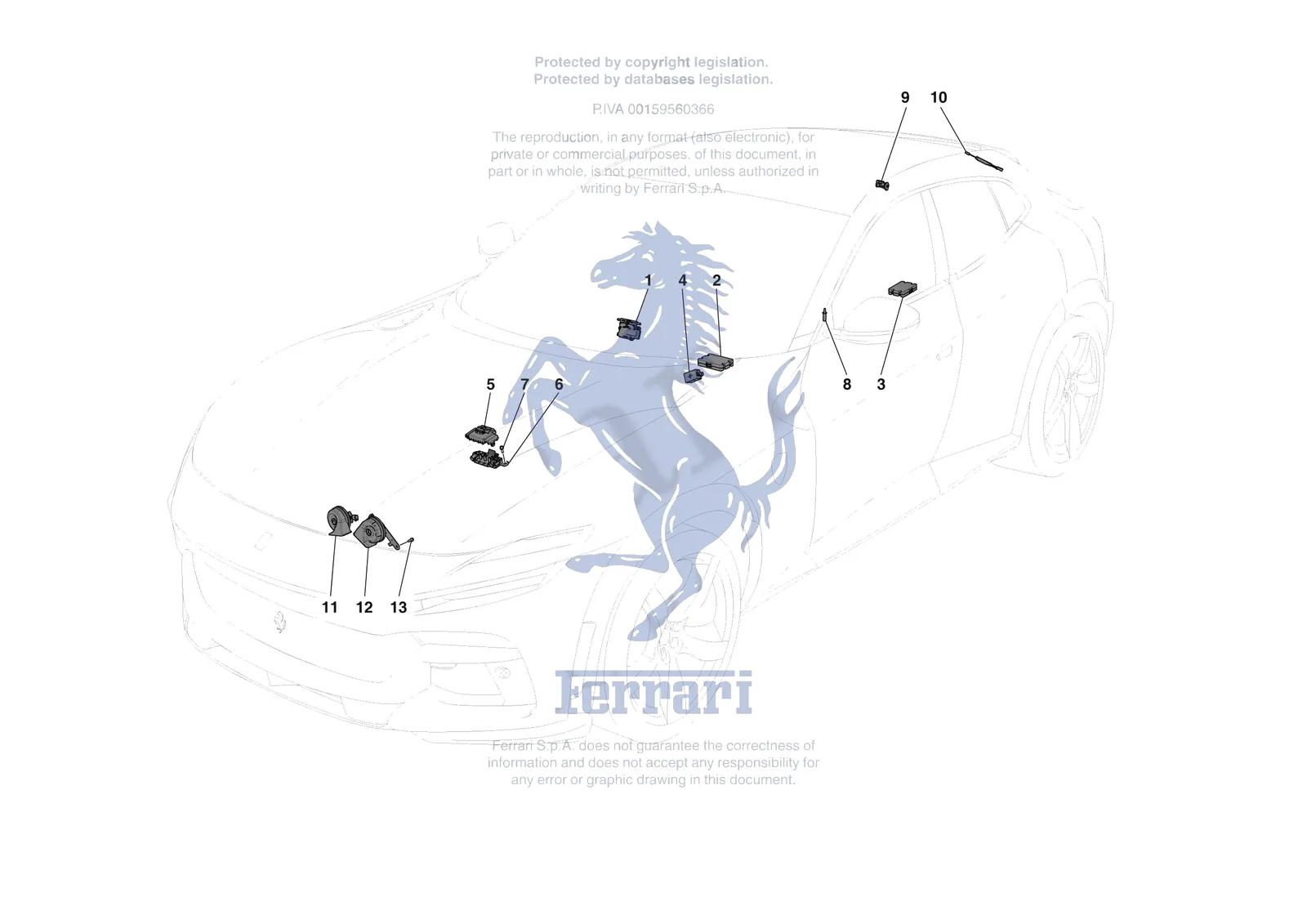 Ferrari Purosangue [ELECTRICAL SYSTEM] - F.5 - OTHER ELECTRICAL DEVICES exploded diagram