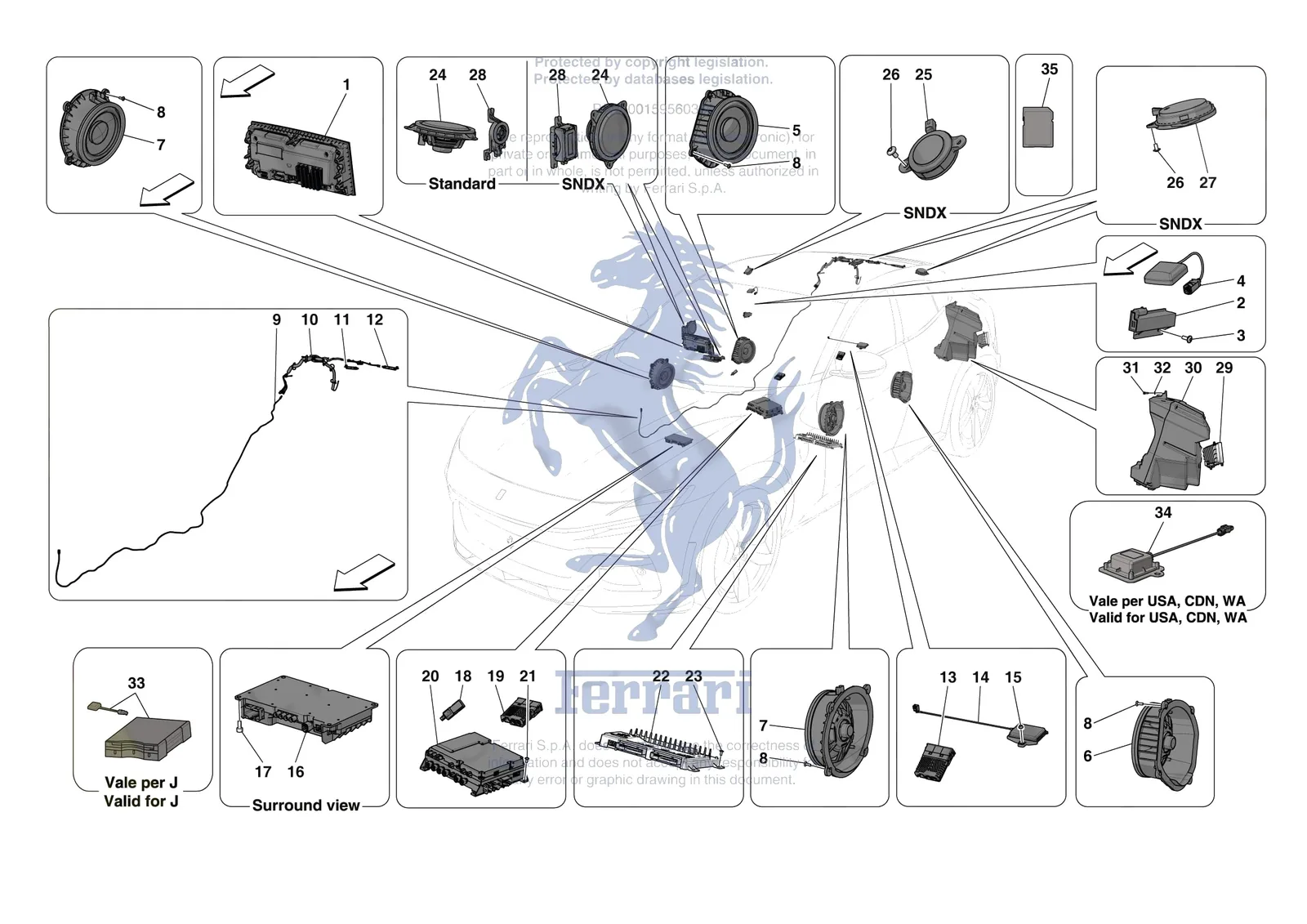 Ferrari Purosangue [ELECTRICAL SYSTEM] - F.10 - AUDIO UNIT exploded diagram
