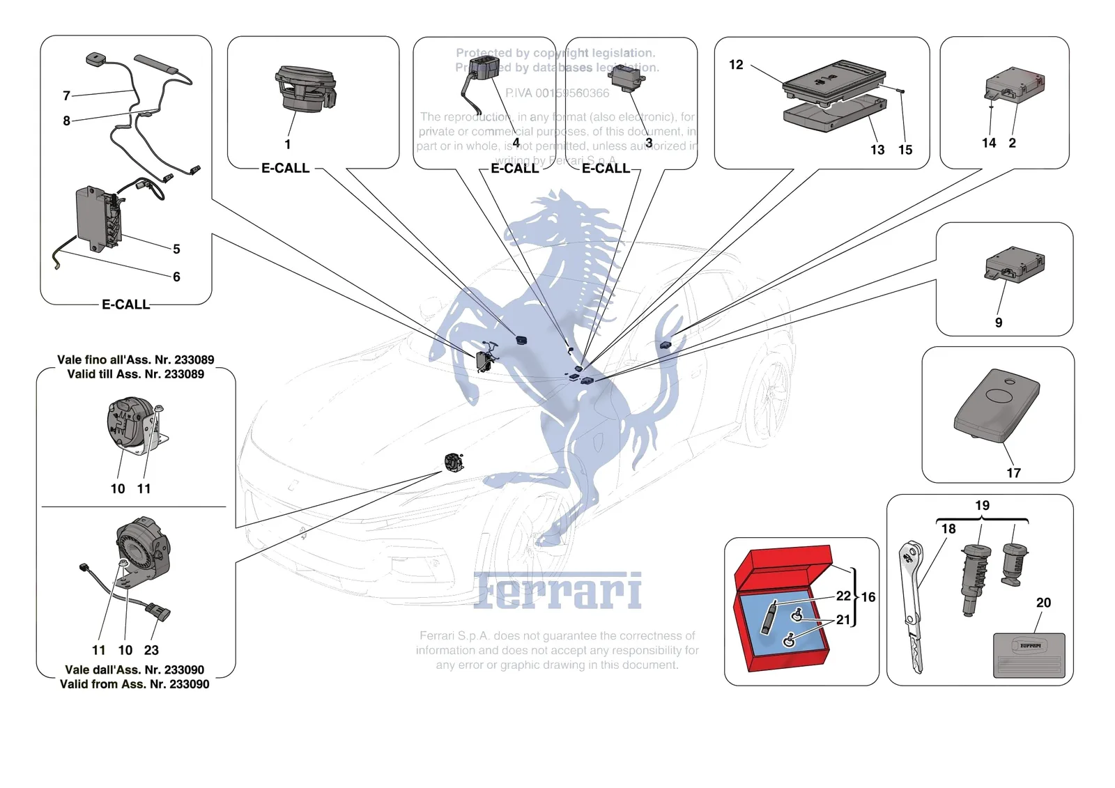 Ferrari Purosangue [ELECTRICAL SYSTEM] - F.11 - ANTI-THEFT SYSTEM exploded diagram