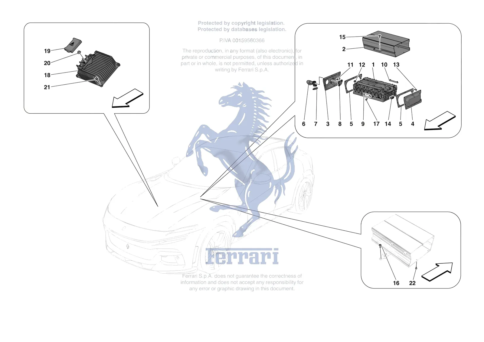 Ferrari Purosangue [ELECTRICAL SYSTEM] - F.15 - POWER ELECTRONICS exploded diagram