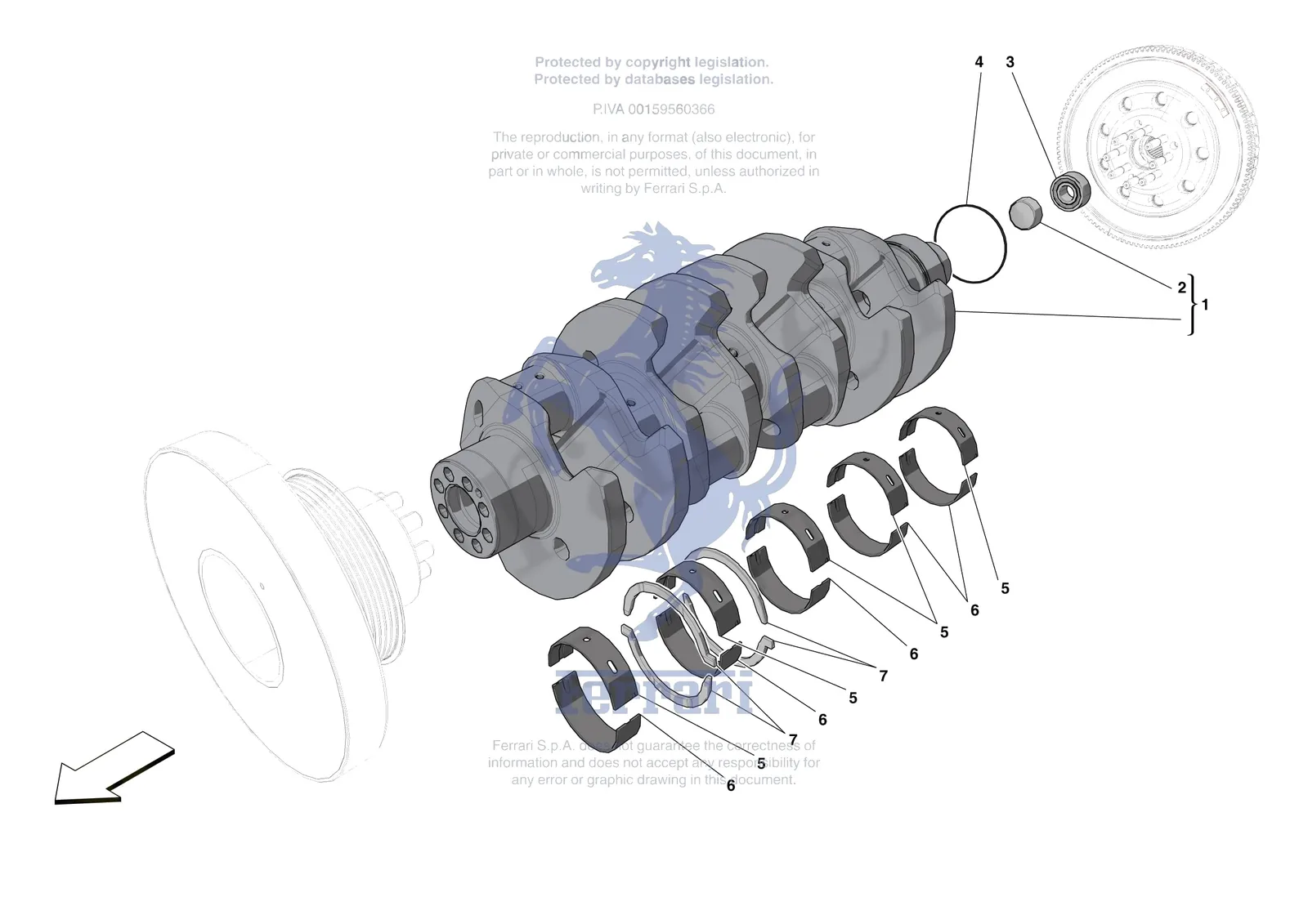 Ferrari Roma Spider [ENGINE] - B.4 - CRANKSHAFT exploded diagram