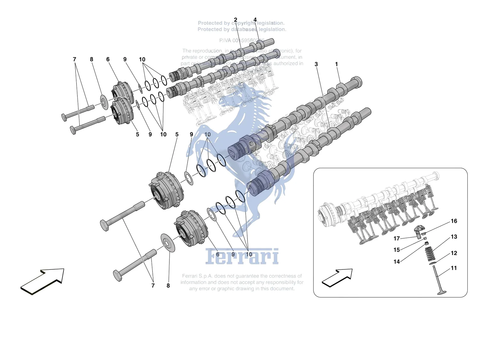 Ferrari Roma Spider [ENGINE] - B.08.03 - CYLINDER HEADS - TIMING exploded diagram
