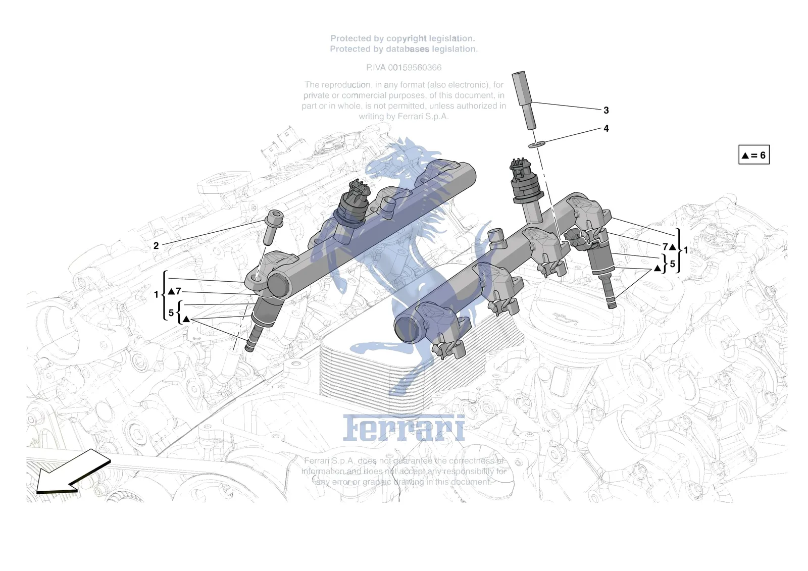 Ferrari Roma Spider [ENGINE] - B.17 - INJECTOR PIPES exploded diagram