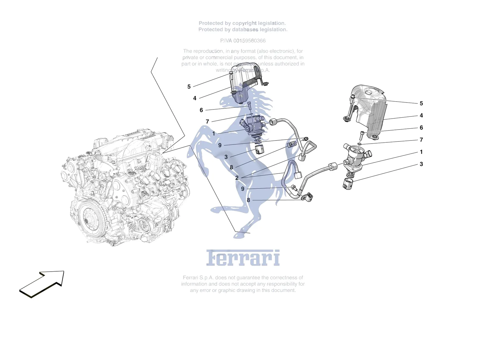 Ferrari Roma Spider [ENGINE] - B.18 - FUEL PUMPS exploded diagram