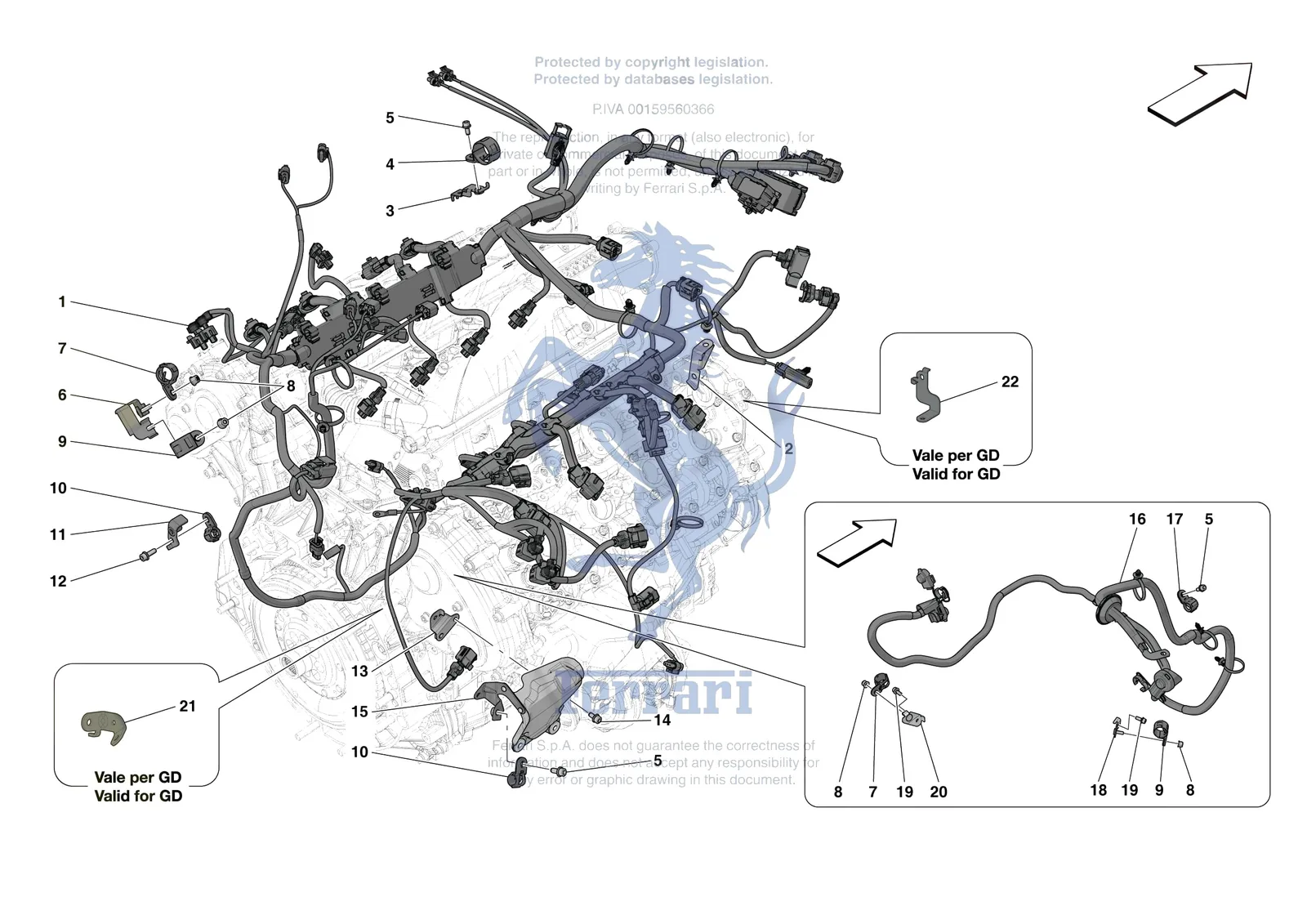 Ferrari Roma Spider [ENGINE] - B.34 - ENGINE ELECTRICAL SYSTEM exploded diagram