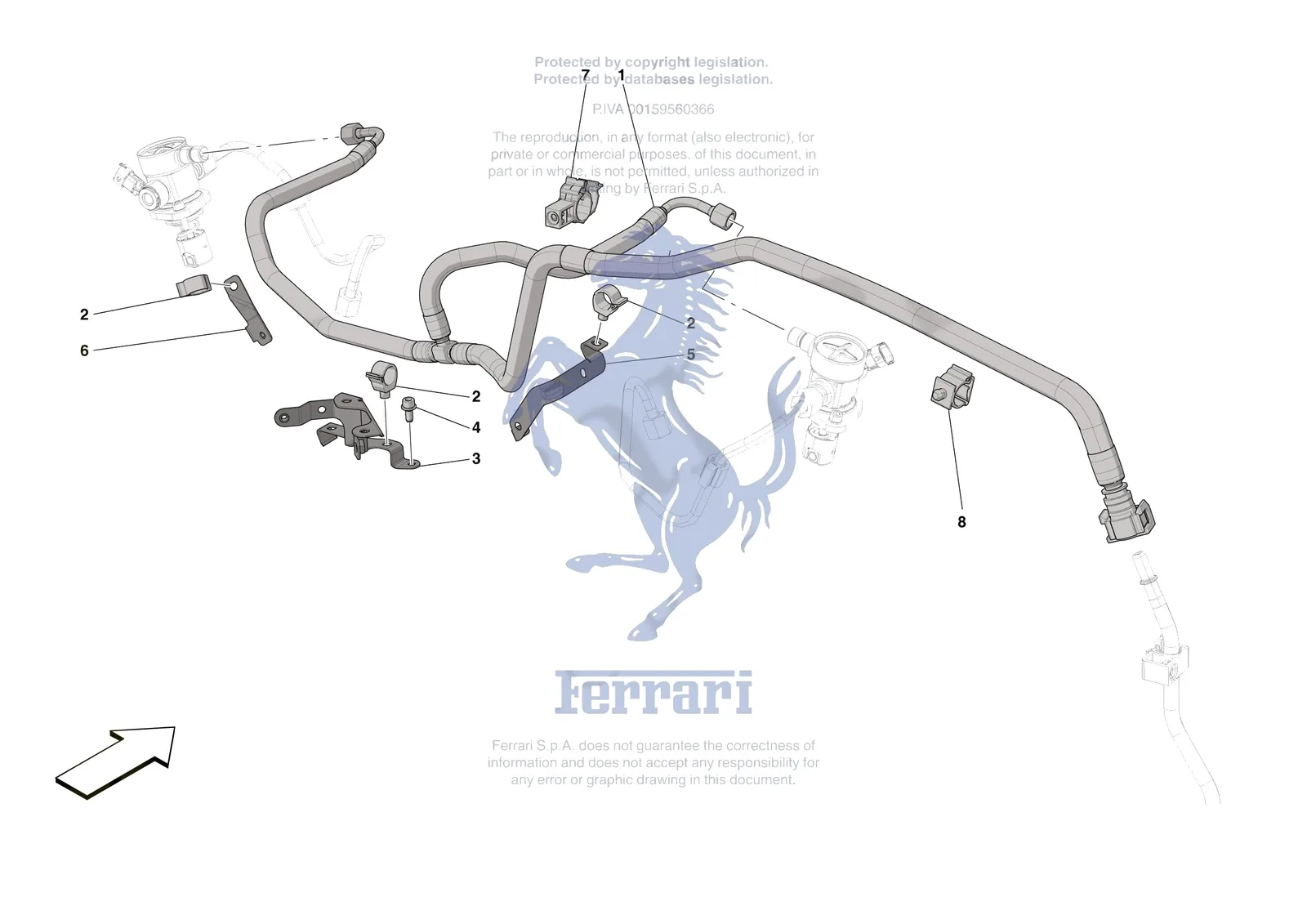 Ferrari Roma Spider [MECHANICAL SYSTEM] - D.2 - ENGINE FUEL DELIVERY PIPES exploded diagram