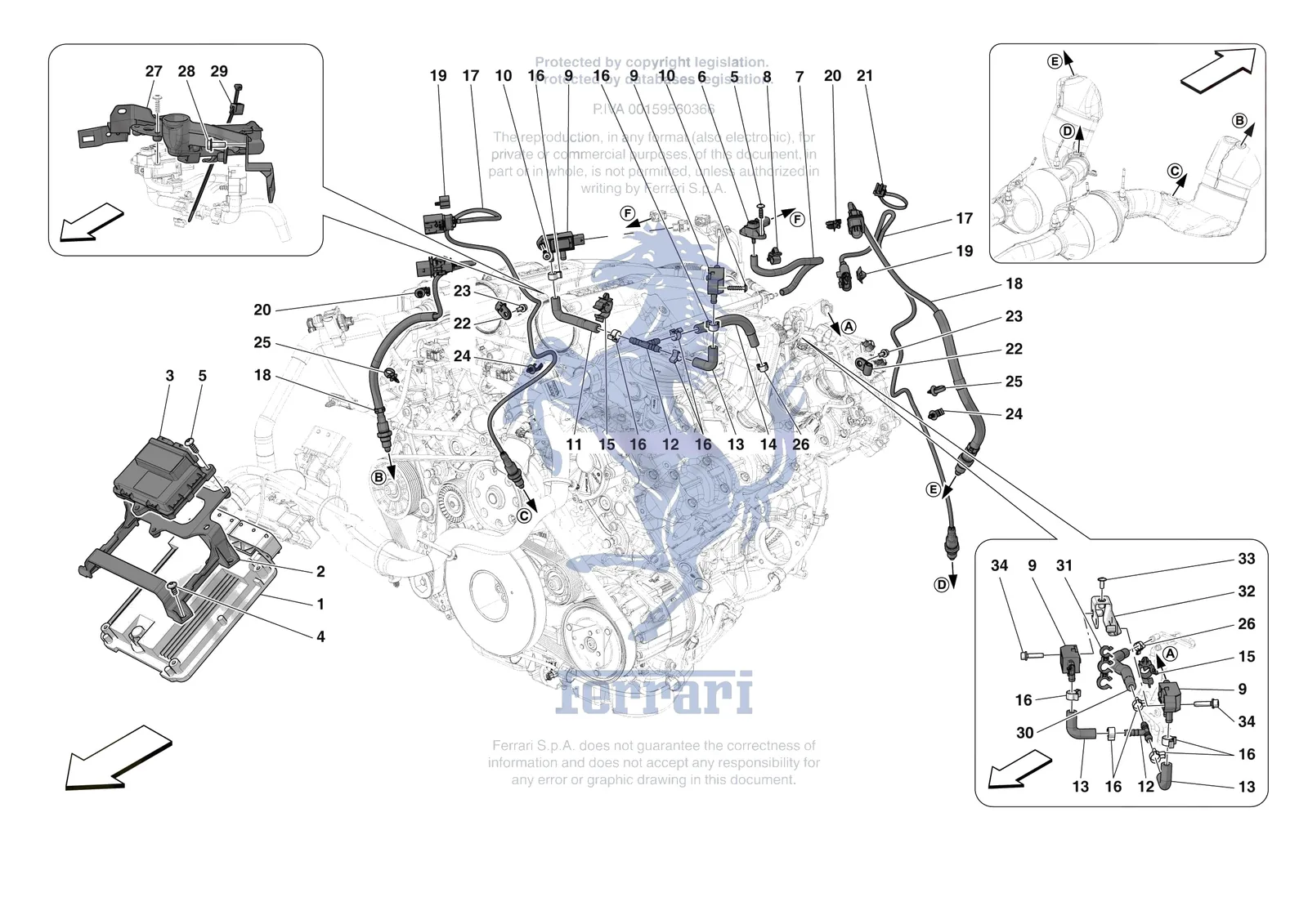 Ferrari Roma Spider [MECHANICAL SYSTEM] - D.3 - ENGINE INJECTION CONTROL exploded diagram