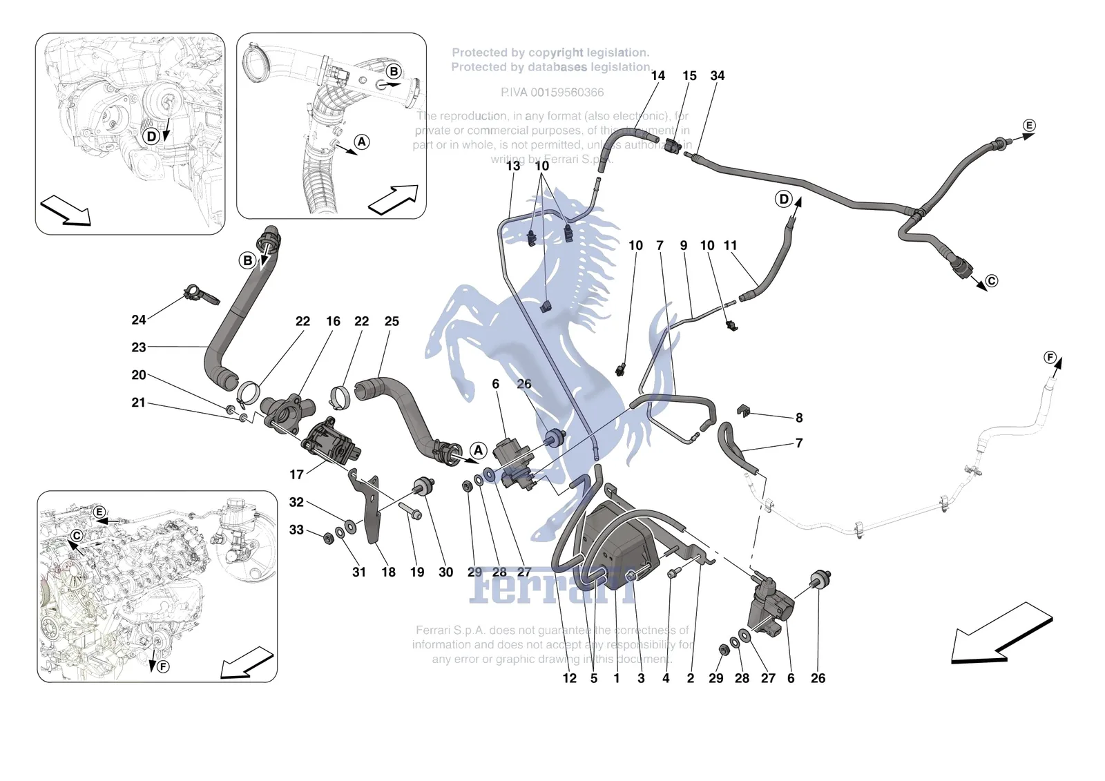 Ferrari Roma Spider [MECHANICAL SYSTEM] - D.5 - TURBOCHARGING SYSTEM ADJUSTMENTS exploded diagram