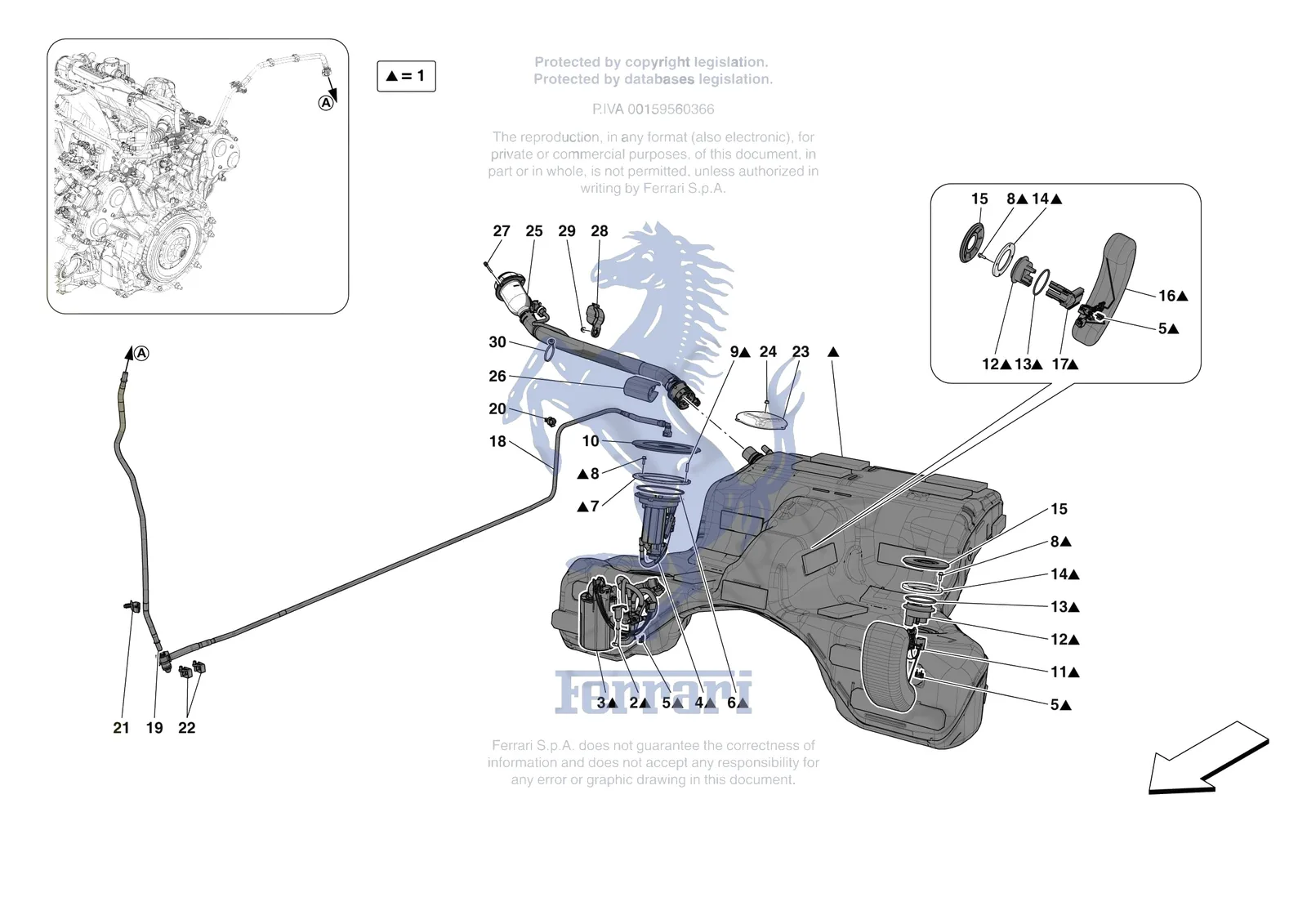 Ferrari Roma Spider [MECHANICAL SYSTEM] - D.11 - FUEL TANK exploded diagram