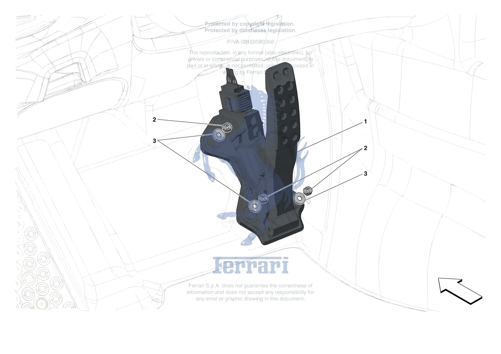 Ferrari Roma Spider [MECHANICAL SYSTEM] - D.19 - ACCELERATOR CONTROL exploded diagram