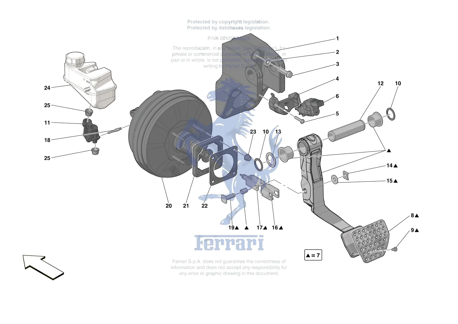 Ferrari Roma Spider [MECHANICAL SYSTEM] - D.20 - PEDAL BOARD exploded diagram