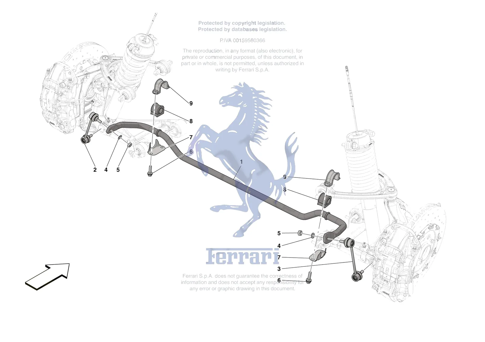 Ferrari Roma Spider [MECHANICAL SYSTEM] - D.26 - FRONT TORSION BAR exploded diagram