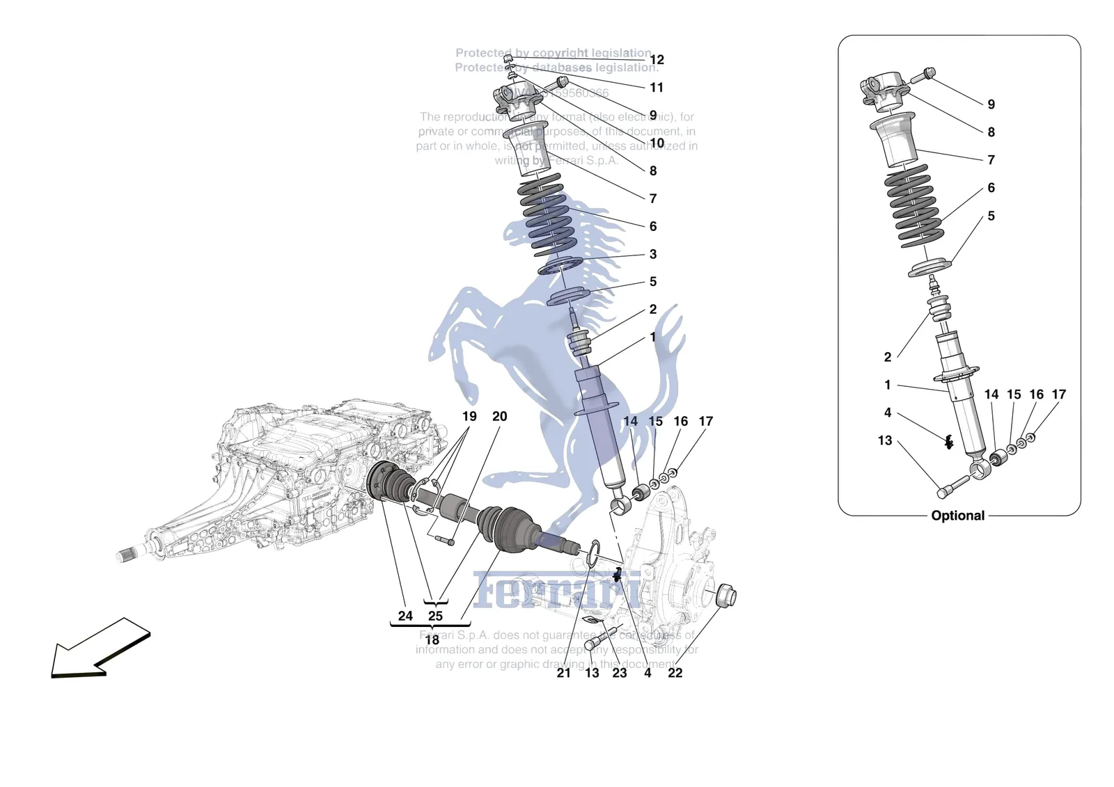 Ferrari Roma Spider [MECHANICAL SYSTEM] - D.27.01 - REAR SUSPENSION - SHOCK ABSORBERS exploded diagram