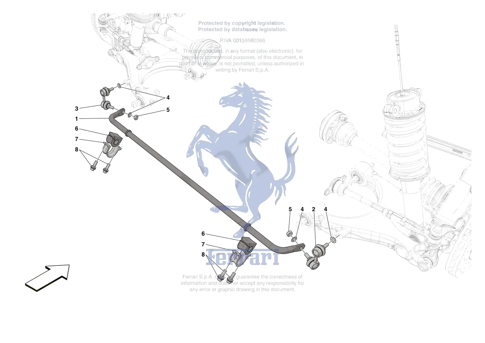 Ferrari Roma Spider [MECHANICAL SYSTEM] - D.28 - REAR TORSION BAR exploded diagram