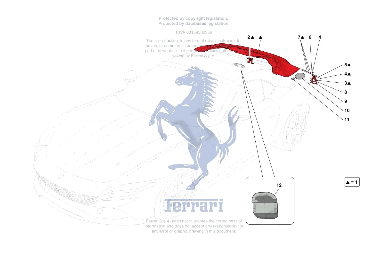 Ferrari Roma Spider [VEHICLE TRIM] - E.4 - TONNEAU COVER exploded diagram