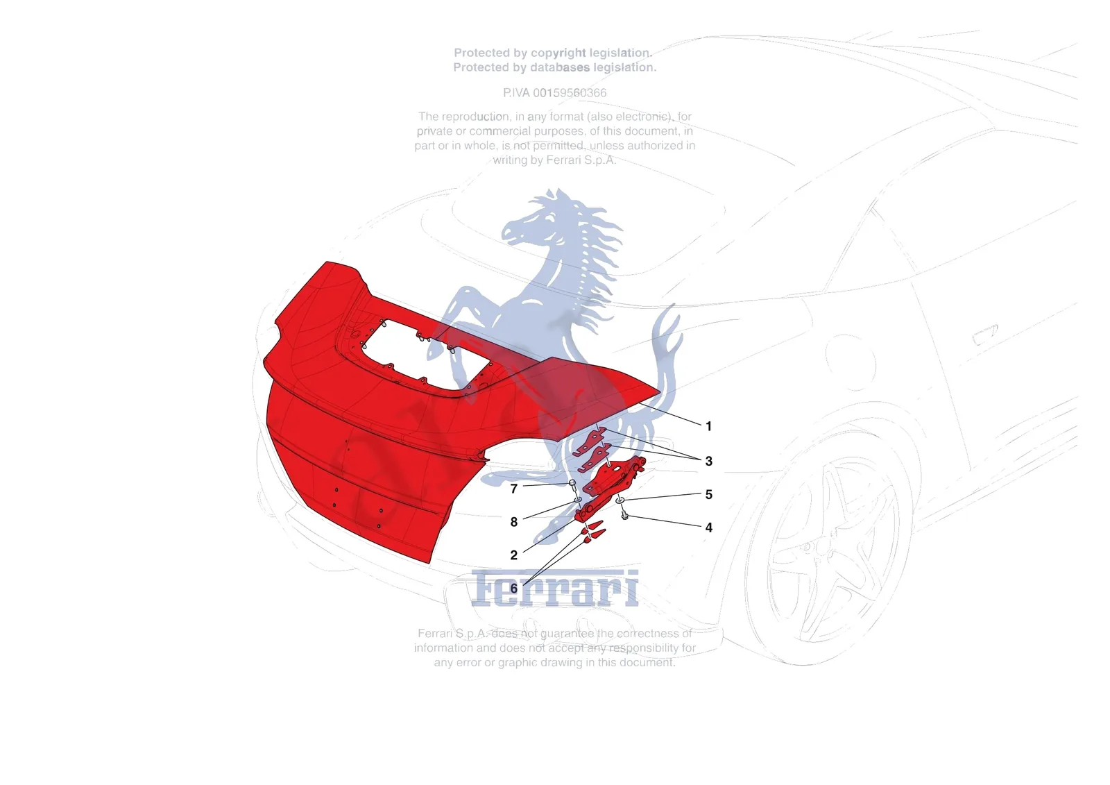 Ferrari Roma Spider [VEHICLE TRIM] - E.10 - REAR LID SUBSTRUCTURE exploded diagram