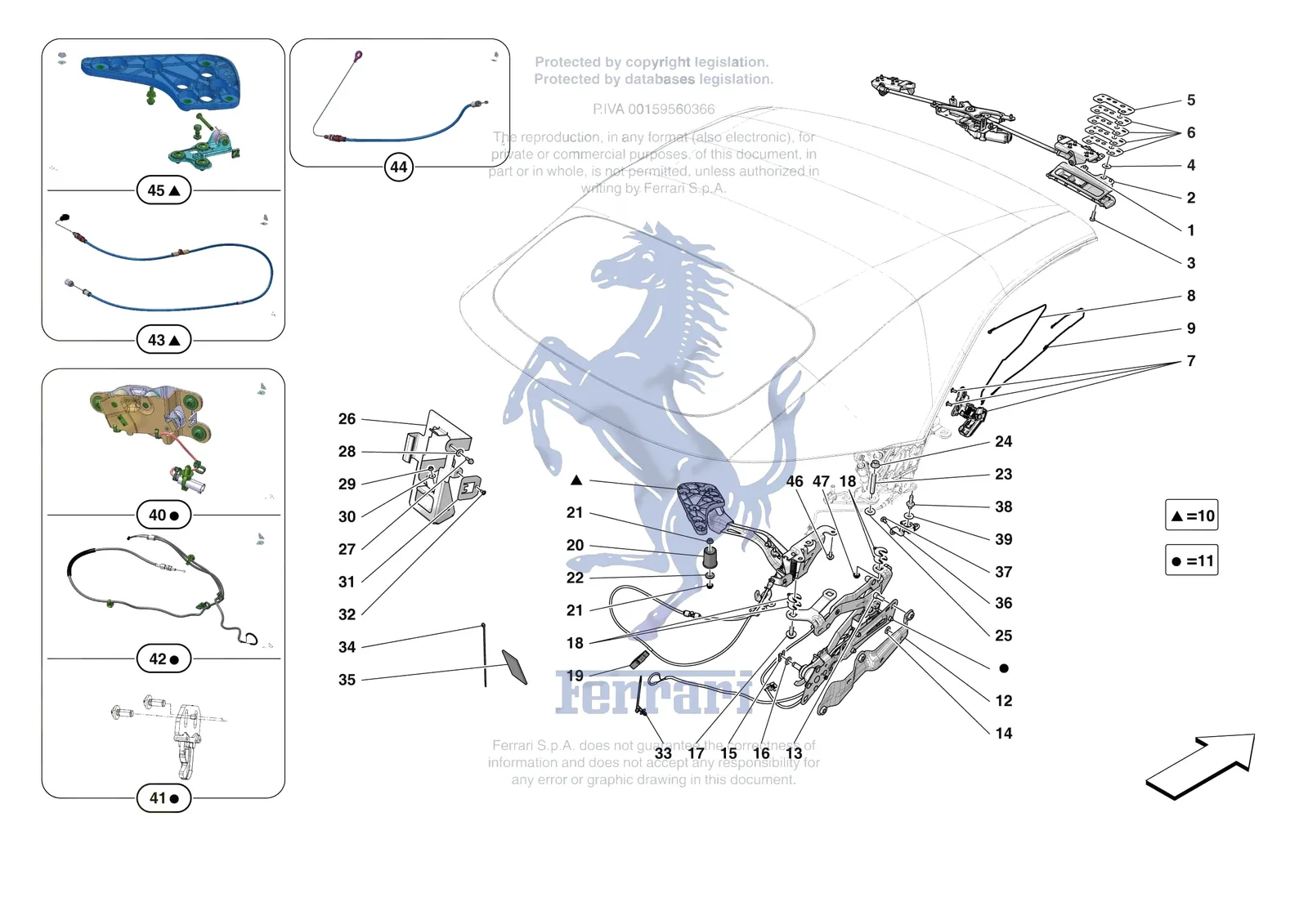 Ferrari Roma Spider [VEHICLE TRIM] - E.13.02 - ROOF - KINEMATICS exploded diagram