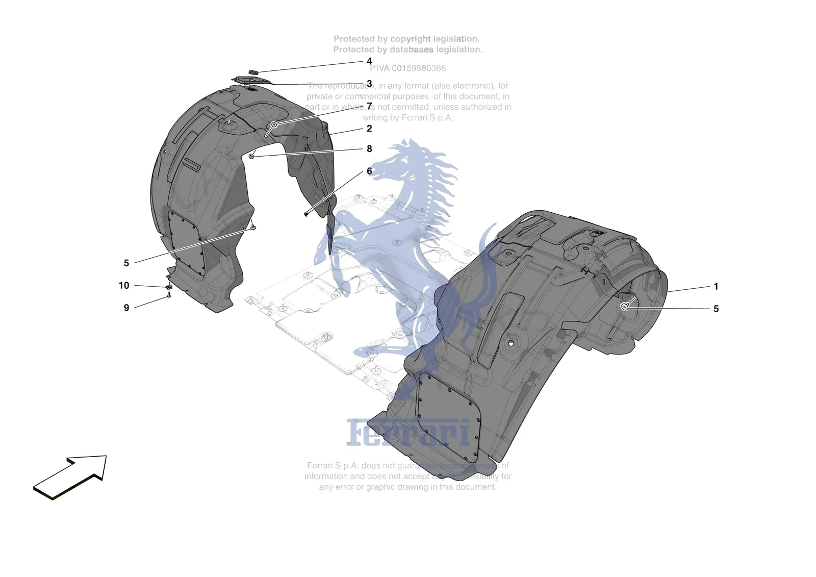 Ferrari Roma Spider [VEHICLE TRIM] - E.18 - REAR WHEELHOUSE exploded diagram