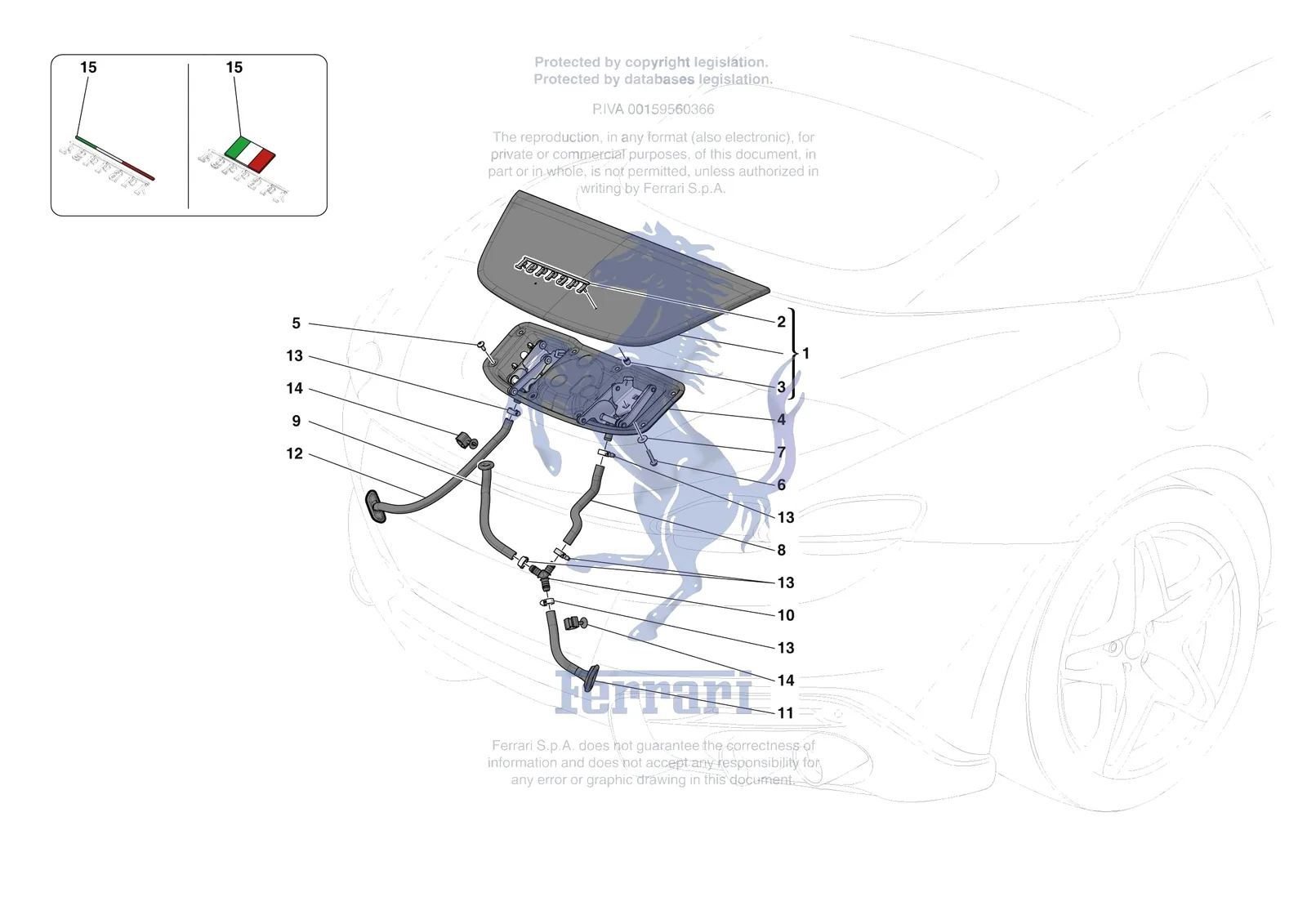 Ferrari Roma Spider [VEHICLE TRIM] - E.42 - REAR ACTIVE AERO exploded diagram