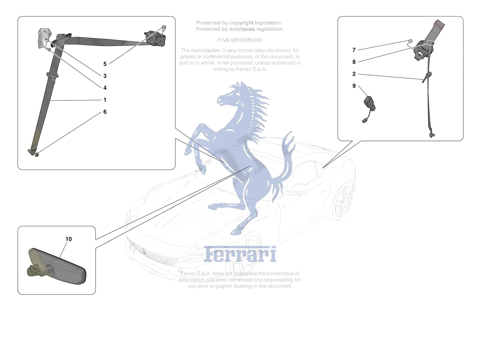 Ferrari Roma Spider [VEHICLE TRIM] - E.53 - OTHER INTERIOR TRIM ACCESSORIES exploded diagram