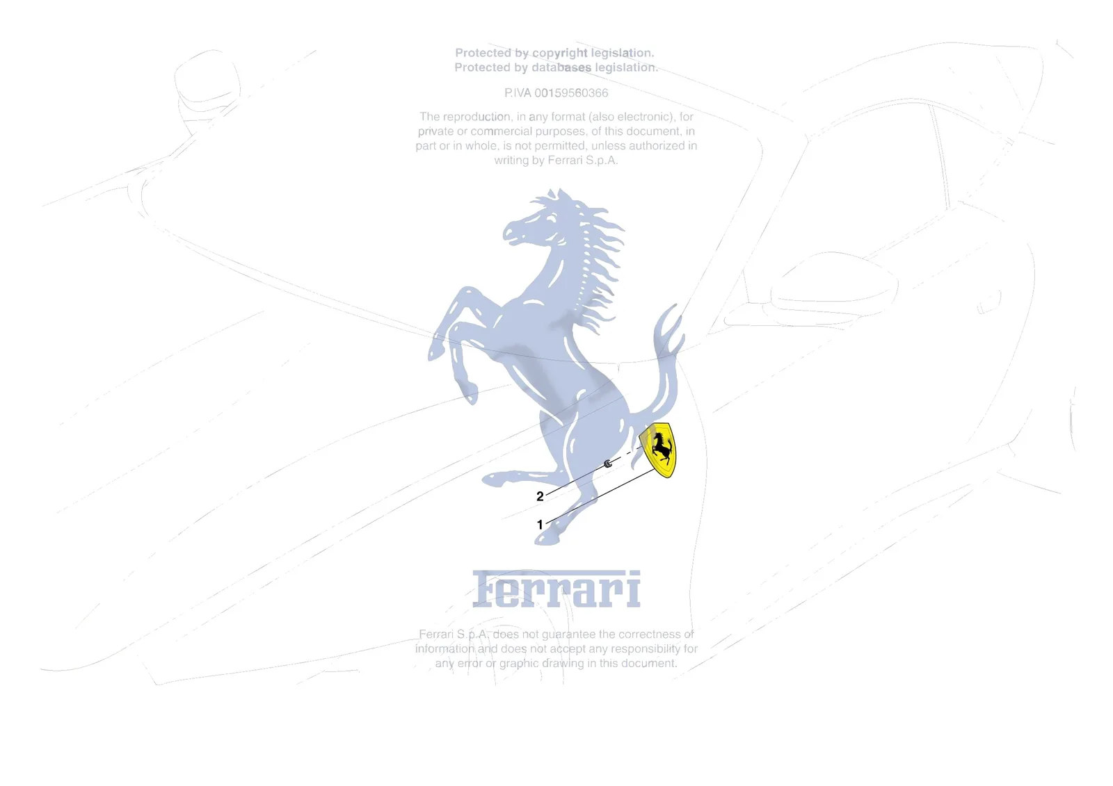 Ferrari Roma Spider [VEHICLE TRIM] - E.58 - BADGES exploded diagram