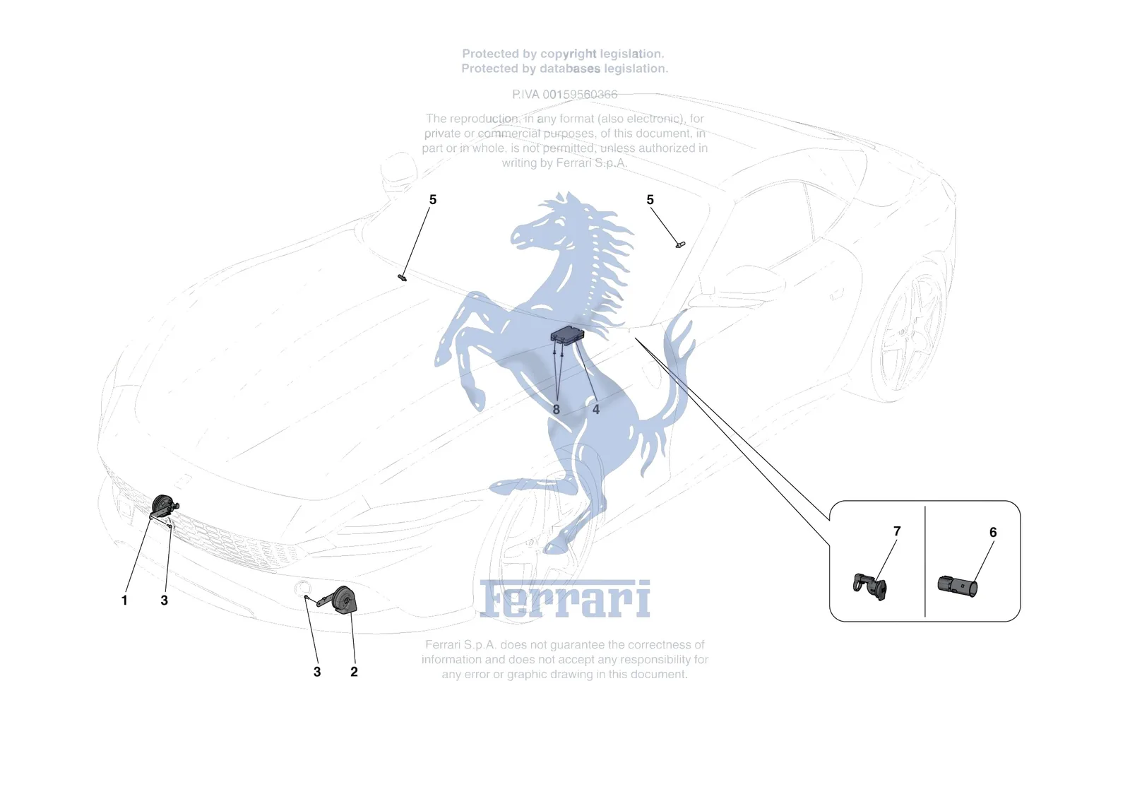 Ferrari Roma Spider [ELECTRICAL SYSTEM] - F.5 - OTHER ELECTRICAL DEVICES exploded diagram