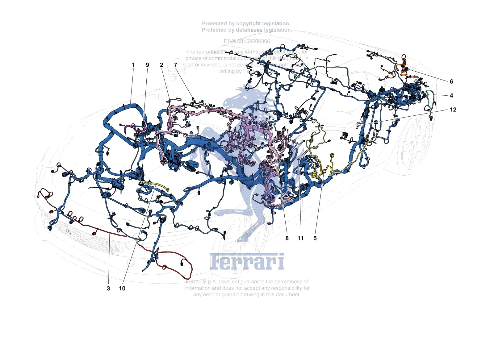 Ferrari Roma Spider [ELECTRICAL SYSTEM] - F.7 - LOW VOLTAGE WIRING HARNESSES exploded diagram