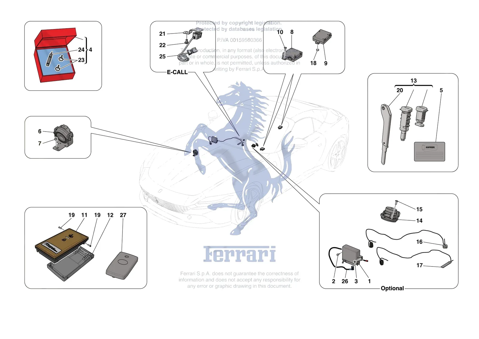 Ferrari Roma Spider [ELECTRICAL SYSTEM] - F.11 - ANTI-THEFT SYSTEM exploded diagram