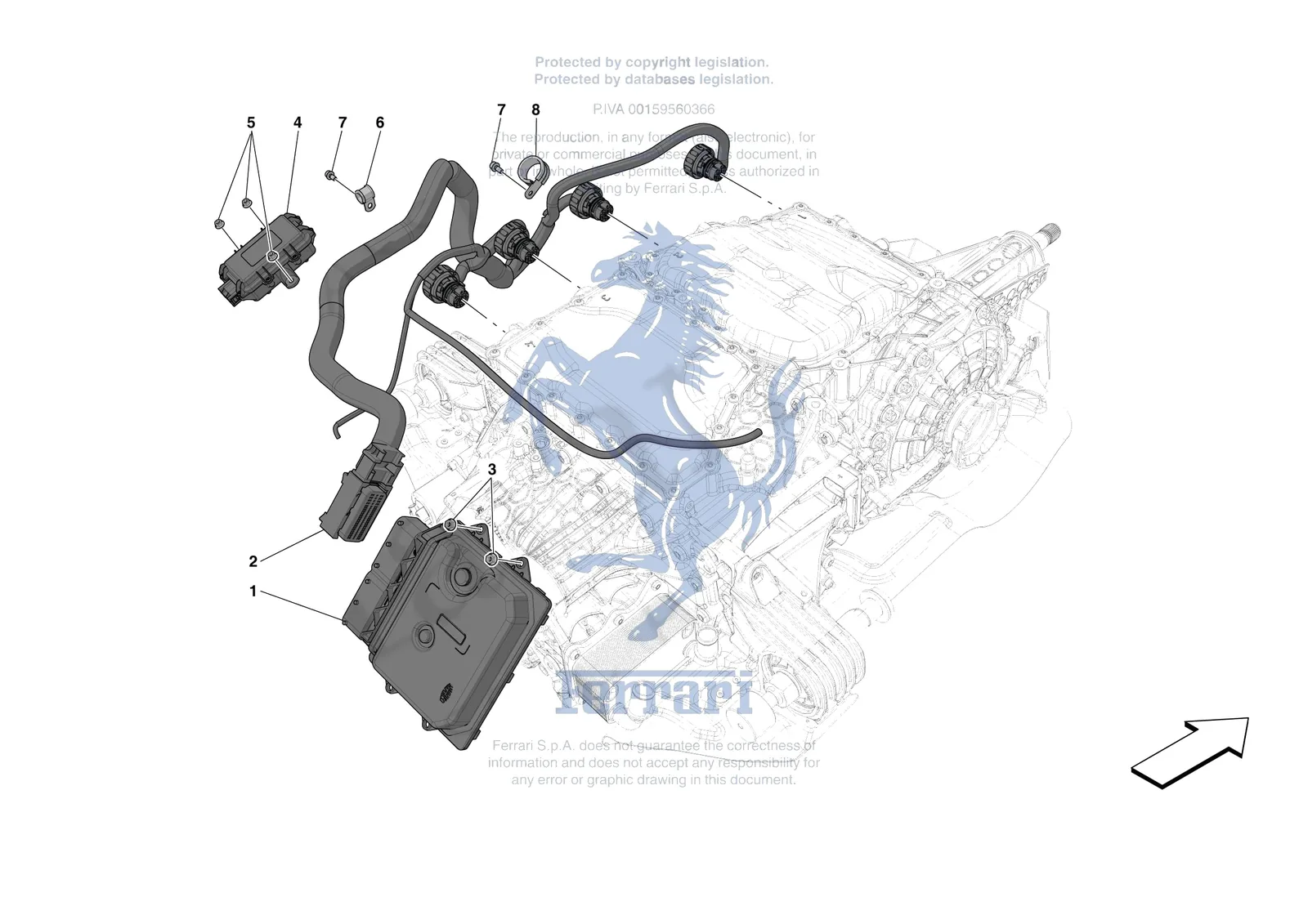 Ferrari Roma Spider [ELECTRICAL SYSTEM] - F.12 - DCT GEARBOX SYSTEM exploded diagram
