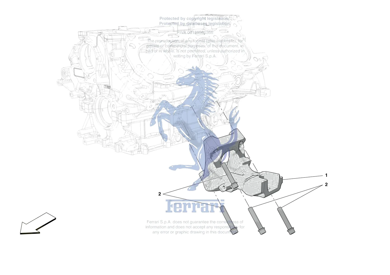 Ferrari Roma [ENGINE] - B.2 - ENGINE SUSPENSION exploded diagram