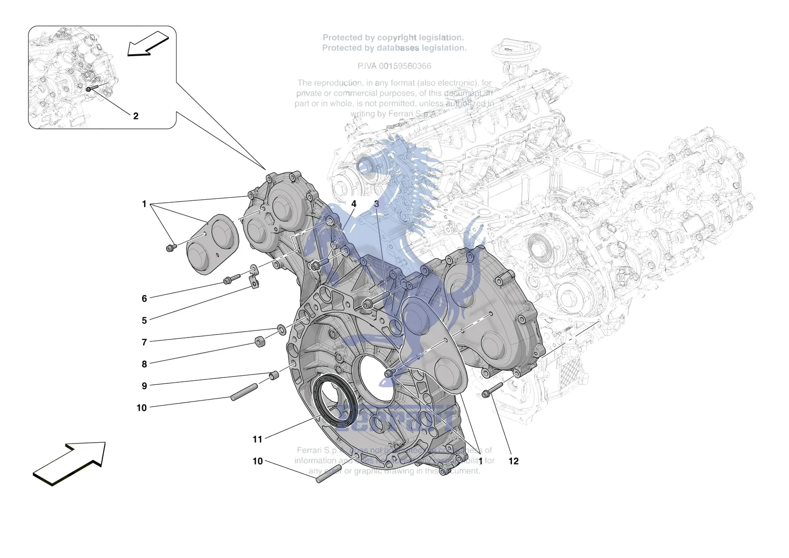 Ferrari Roma [ENGINE] - B.3 - ENGINE COVERS exploded diagram