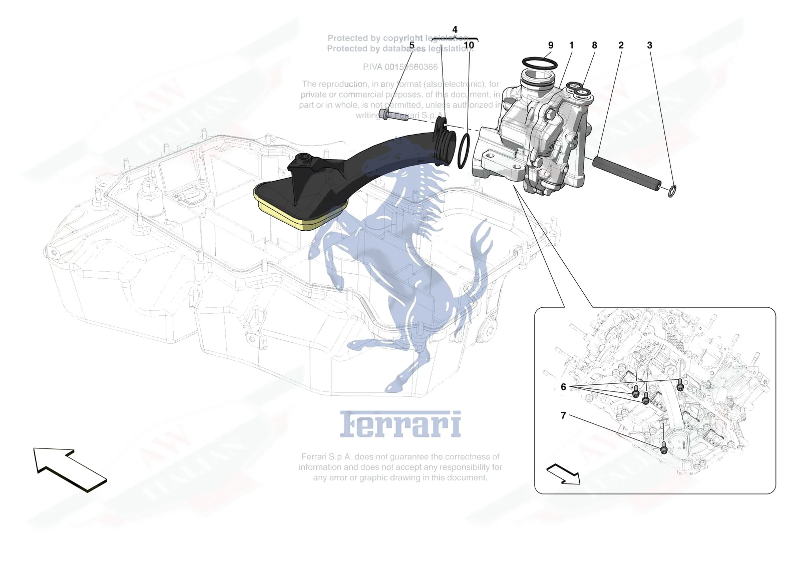 Ferrari Roma [ENGINE] - B.12 - ENGINE OIL PUMP exploded diagram
