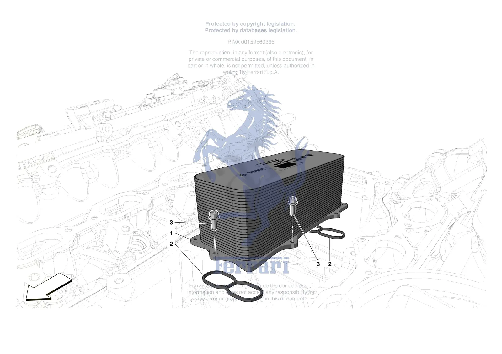 Ferrari Roma [ENGINE] - B.26 - ENGINE HEAT EXCHANGER exploded diagram