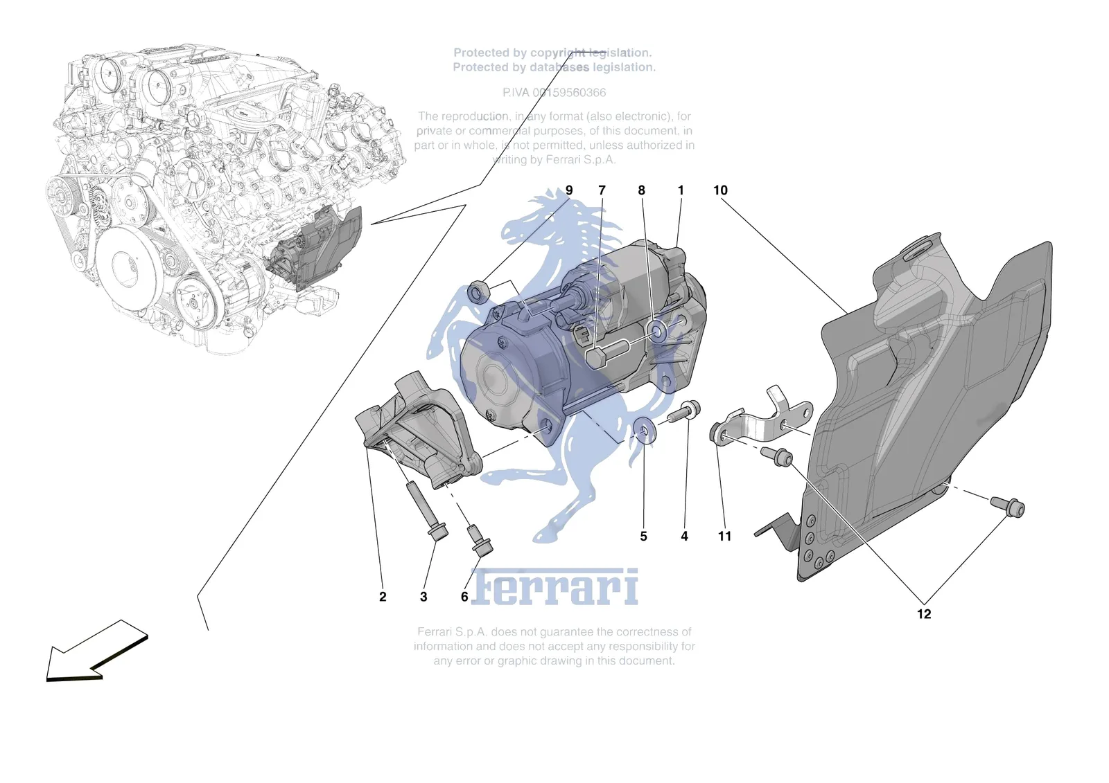 Ferrari Roma [ENGINE] - B.31 - ELECTRIC STARTER MOTOR exploded diagram