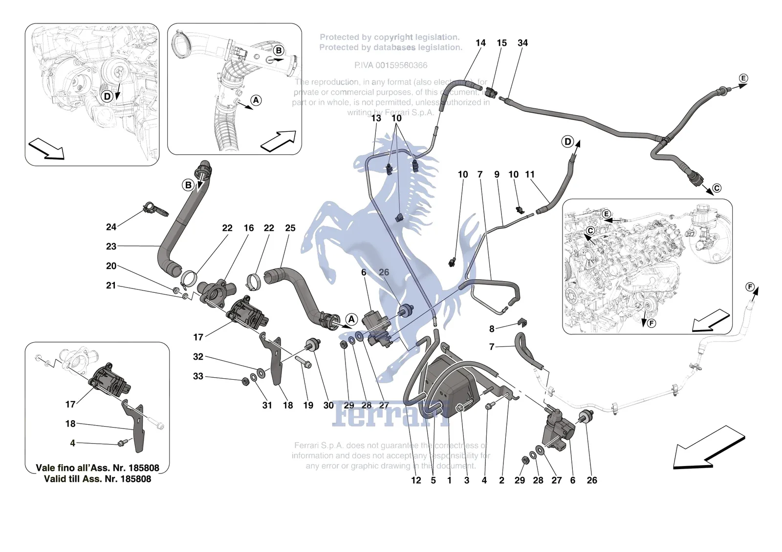 Ferrari Roma [MECHANICAL SYSTEM] - D.5 - TURBOCHARGING SYSTEM ADJUSTMENTS exploded diagram