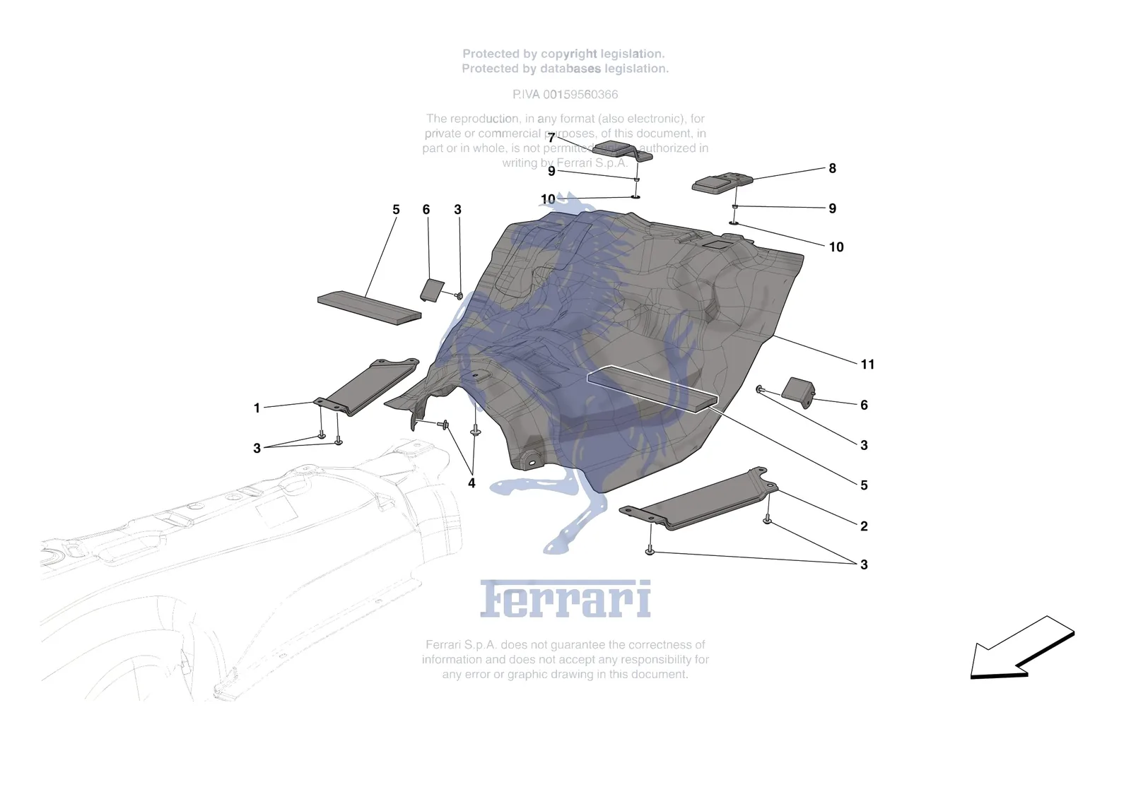 Ferrari Roma [MECHANICAL SYSTEM] - D.12 - TANK MOUNTS exploded diagram