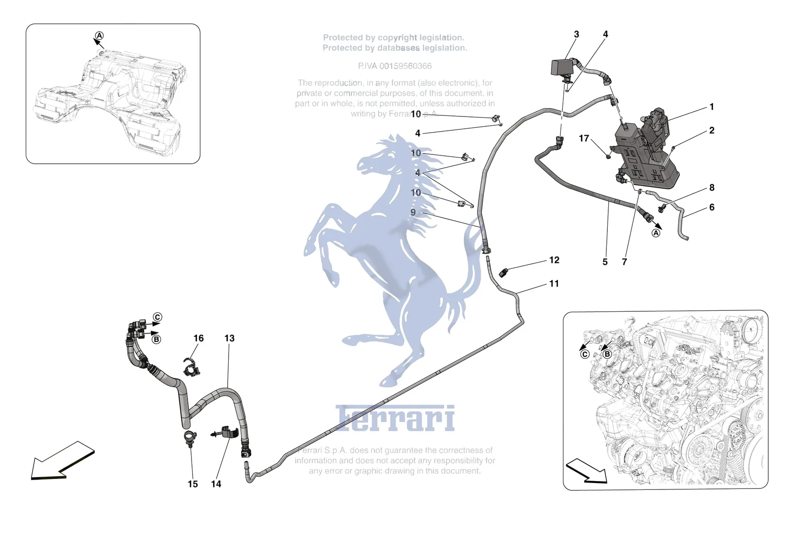 Ferrari Roma [MECHANICAL SYSTEM] - D.13 - EVAPORATIVE EMISSIONS CONTROL SYSTEM exploded diagram