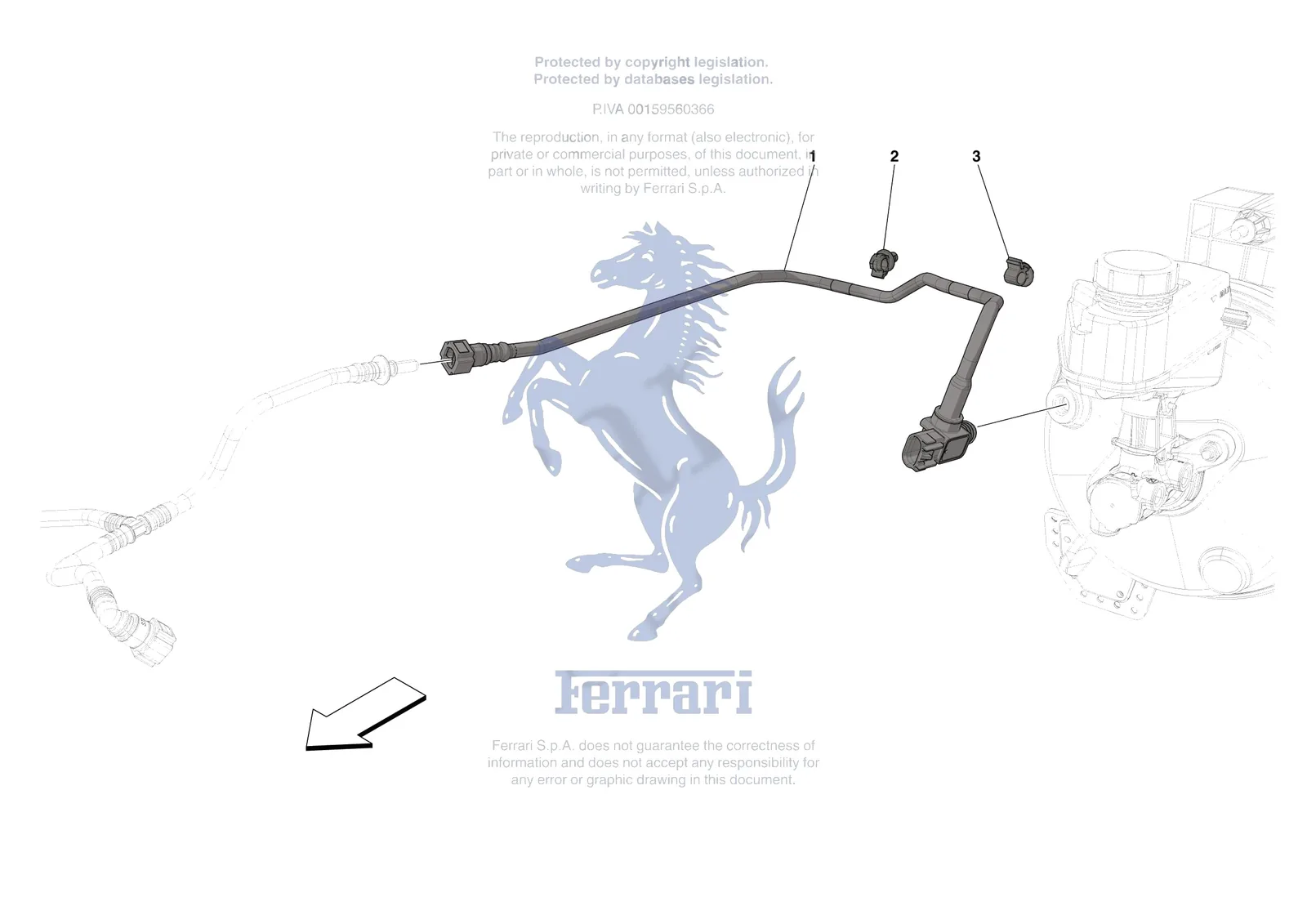 Ferrari Roma [MECHANICAL SYSTEM] - D.21 - SERVO BRAKE PIPES exploded diagram