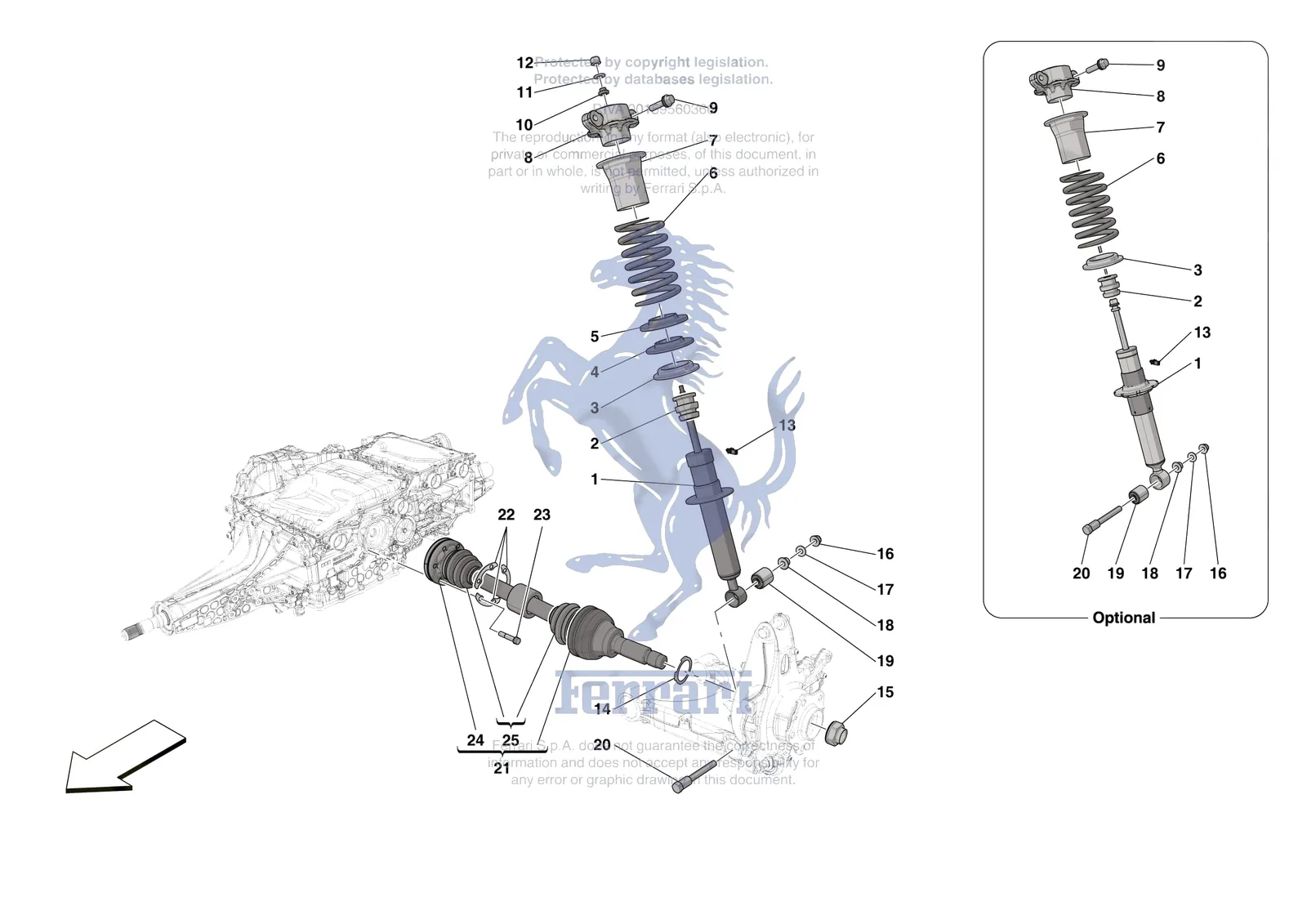 Ferrari Roma [MECHANICAL SYSTEM] - D.27.01 - REAR SUSPENSION - SHOCK ABSORBERS exploded diagram