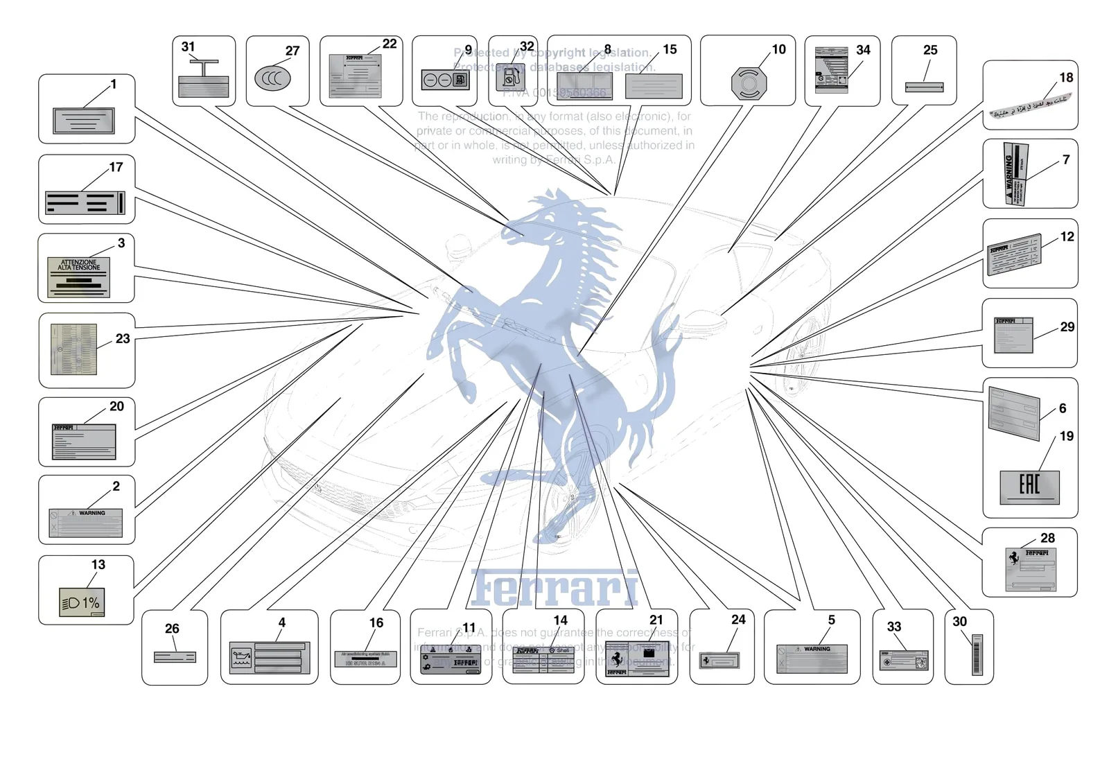 Ferrari Roma [MECHANICAL SYSTEM] - D.37 - PLATES exploded diagram