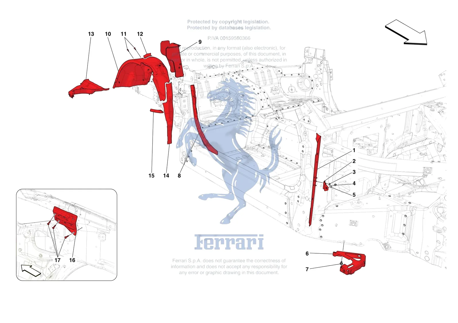 Ferrari Roma [VEHICLE TRIM] - E.6 - LATERAL SUBSTRUCTURE exploded diagram