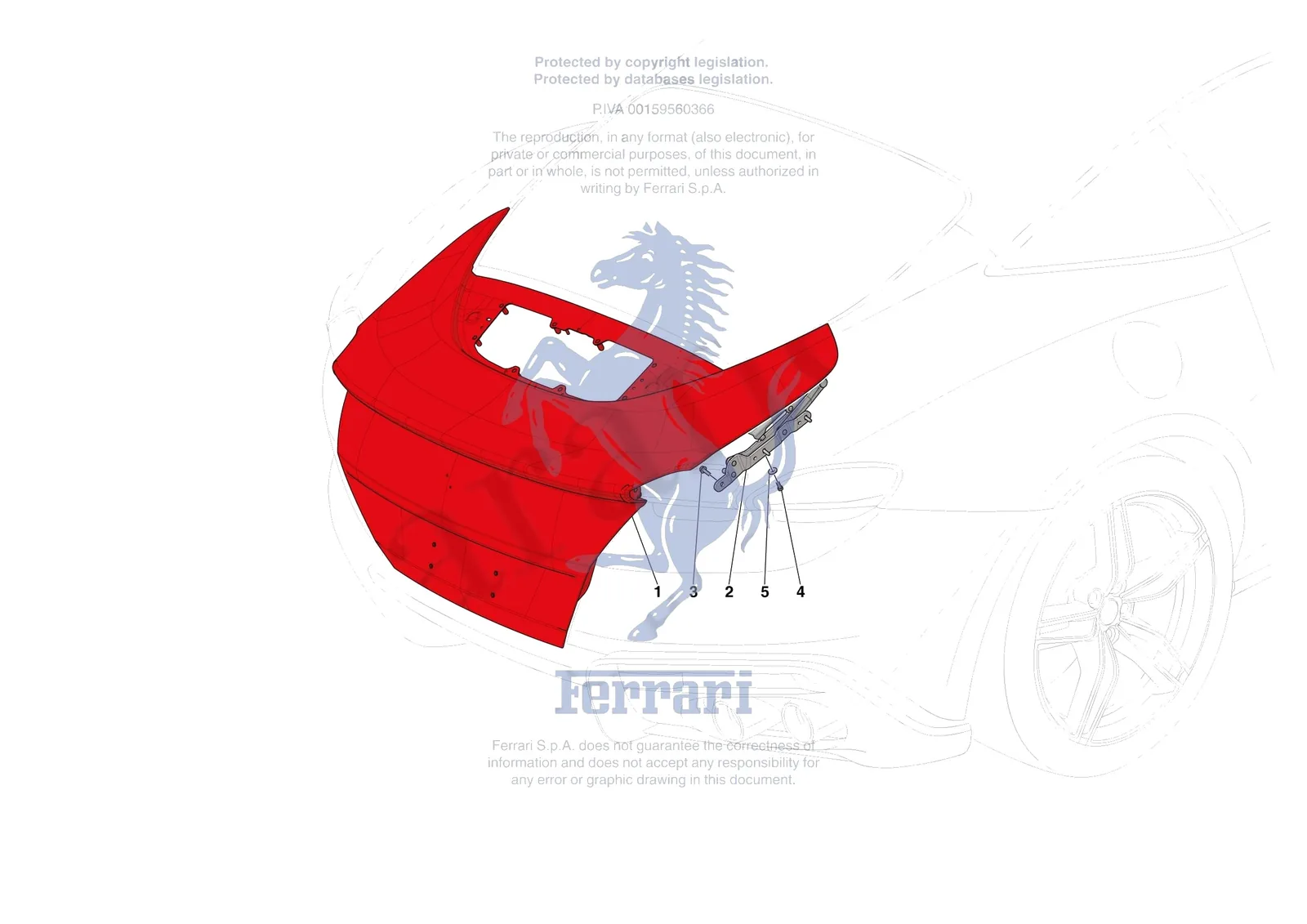 Ferrari Roma [VEHICLE TRIM] - E.10 - REAR LID SUBSTRUCTURE exploded diagram