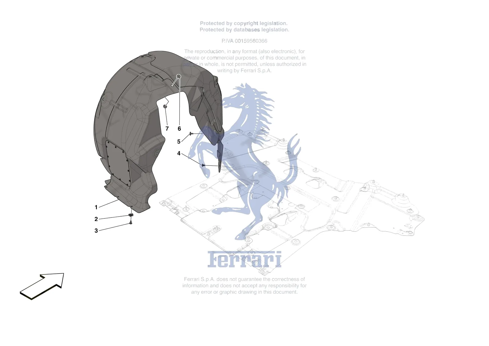 Ferrari Roma [VEHICLE TRIM] - E.18 - REAR WHEELHOUSE exploded diagram