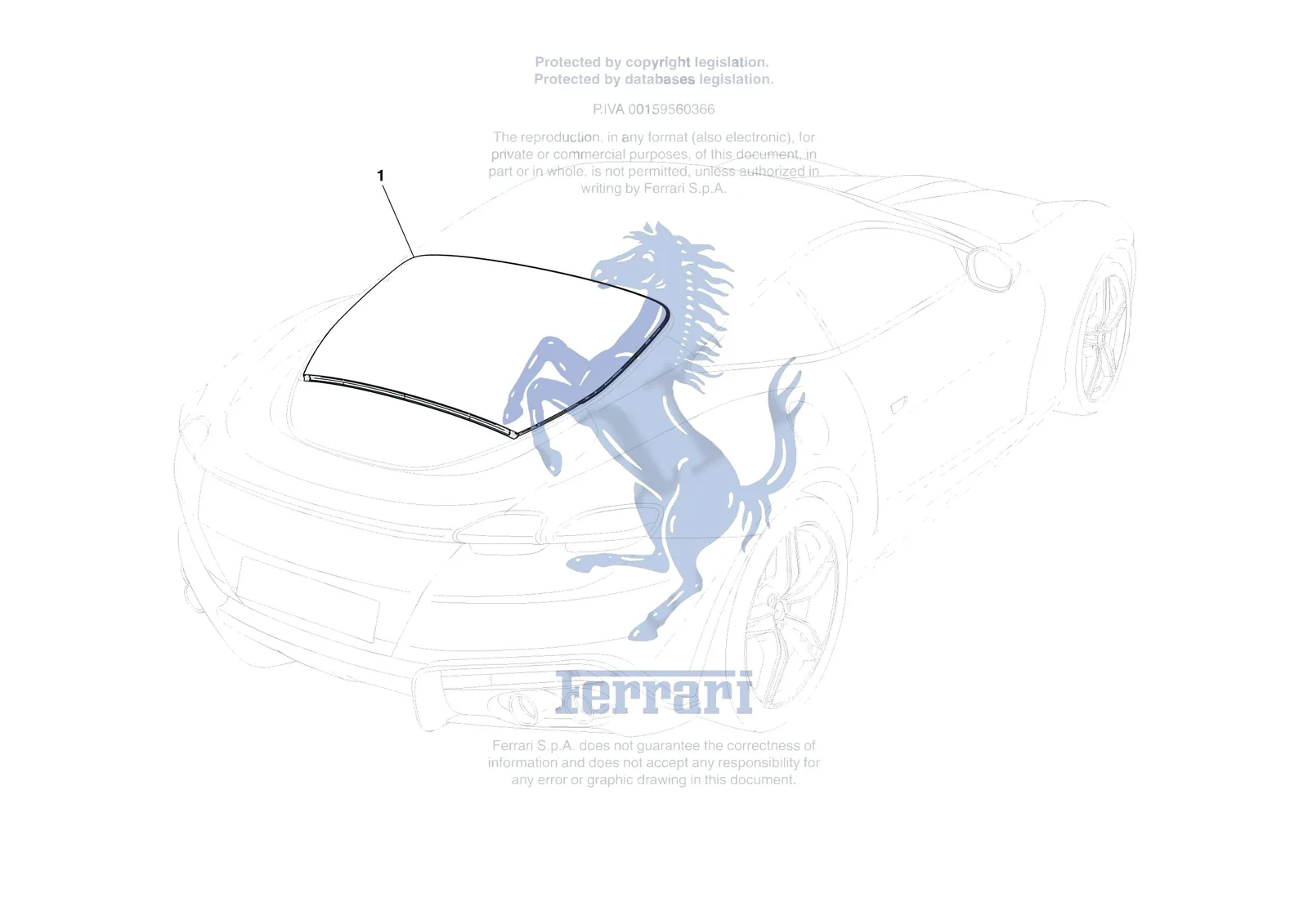 Ferrari Roma [VEHICLE TRIM] - E.26 - REAR SCREEN exploded diagram