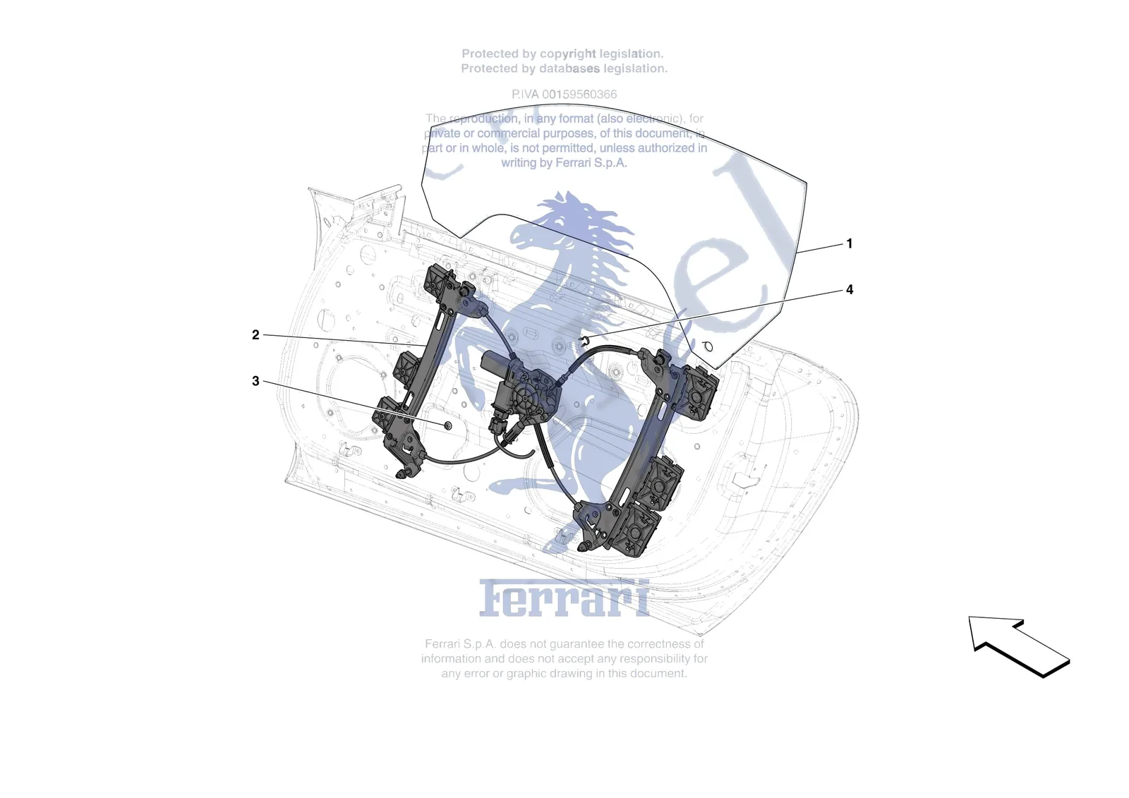 Ferrari Roma [VEHICLE TRIM] - E.29.03 - DOORS - WINDOW AND WINDOW LIFTER exploded diagram