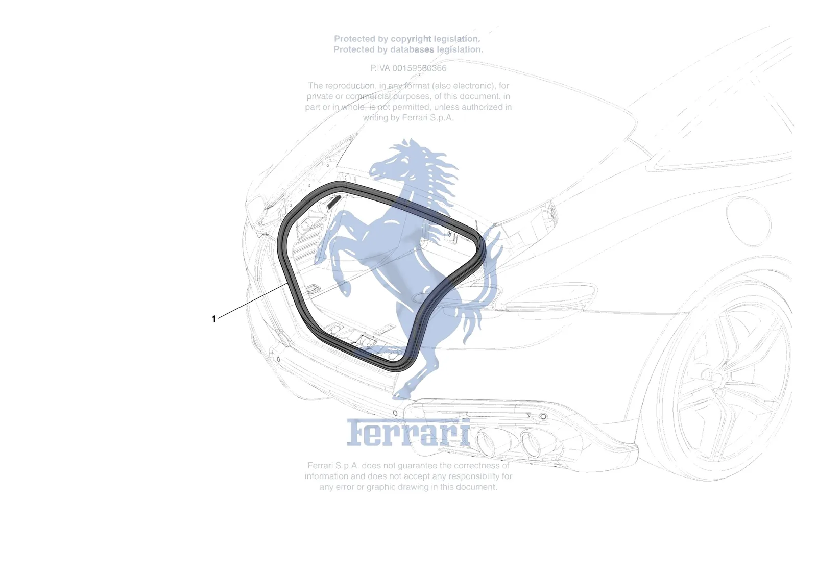 Ferrari Roma [VEHICLE TRIM] - E.38 - REAR LID SEALS exploded diagram