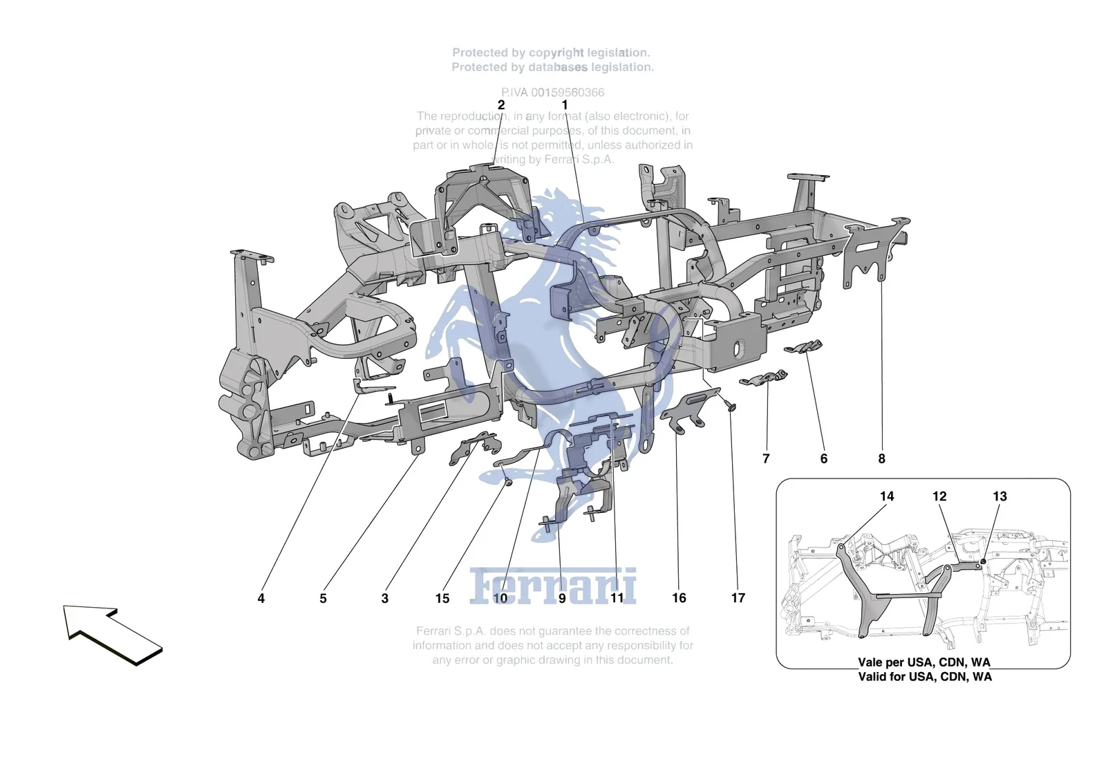 Ferrari Roma [VEHICLE TRIM] - E.47.01 - DASHBOARD - SUBSTRUCTURE -Not for RHD- exploded diagram