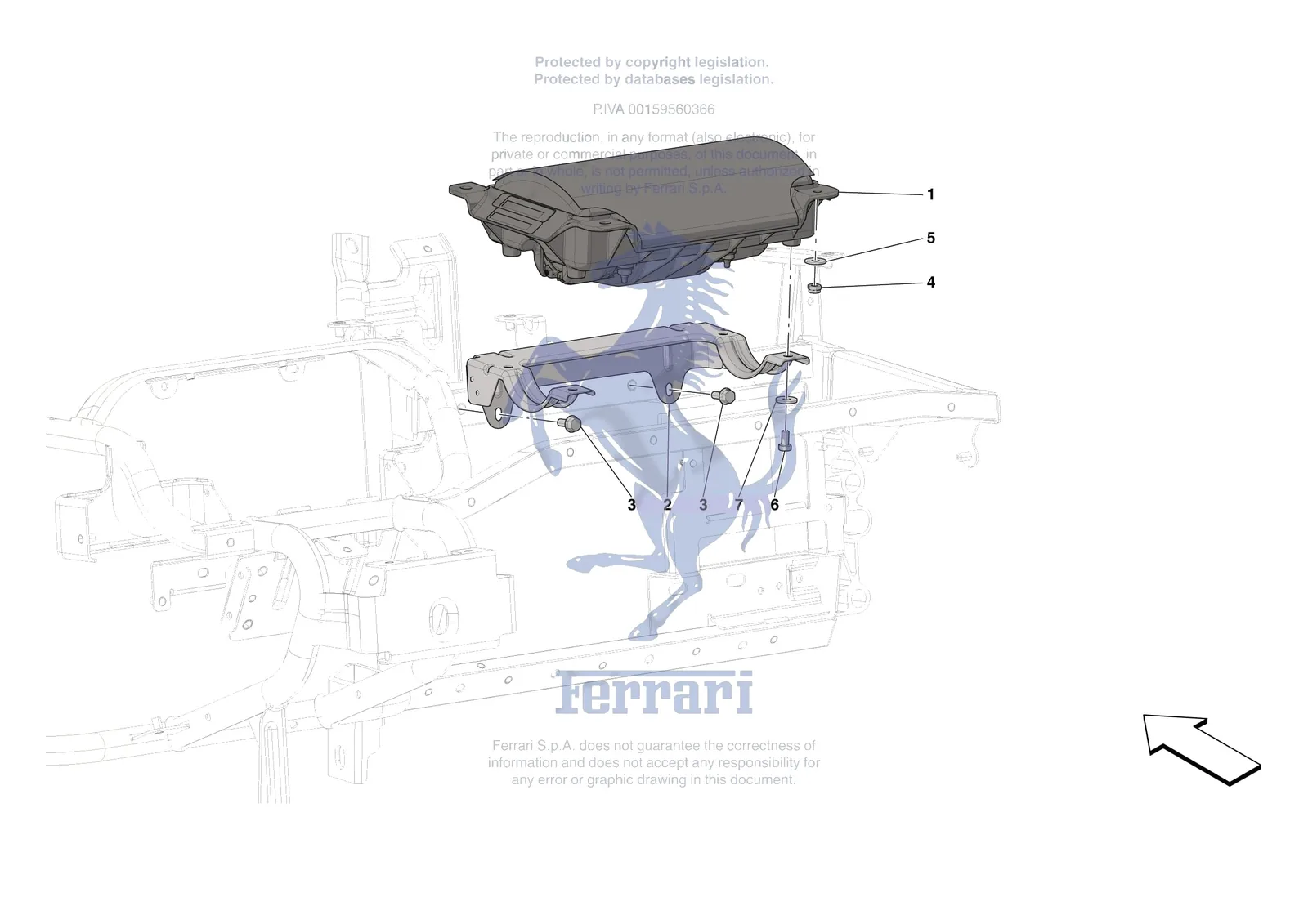 Ferrari Roma [VEHICLE TRIM] - E.47.08 - DASHBOARD - PASSENGER AIRBAG exploded diagram