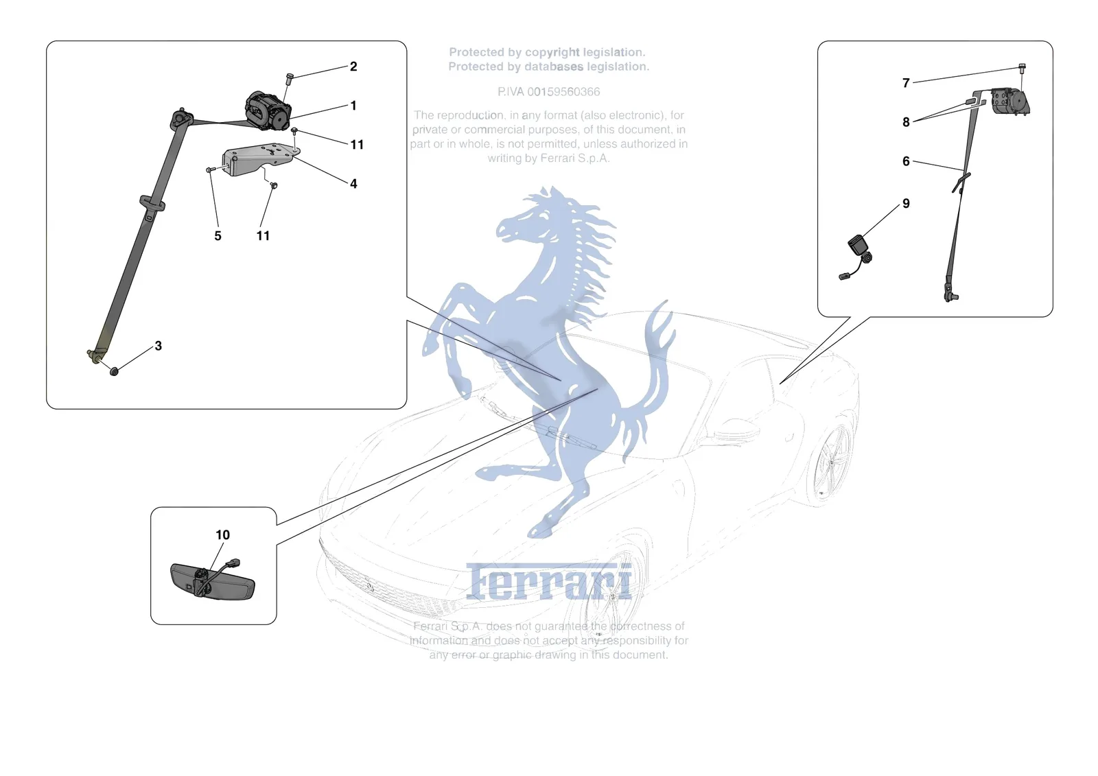 Ferrari Roma [VEHICLE TRIM] - E.53 - OTHER INTERIOR TRIM ACCESSORIES exploded diagram