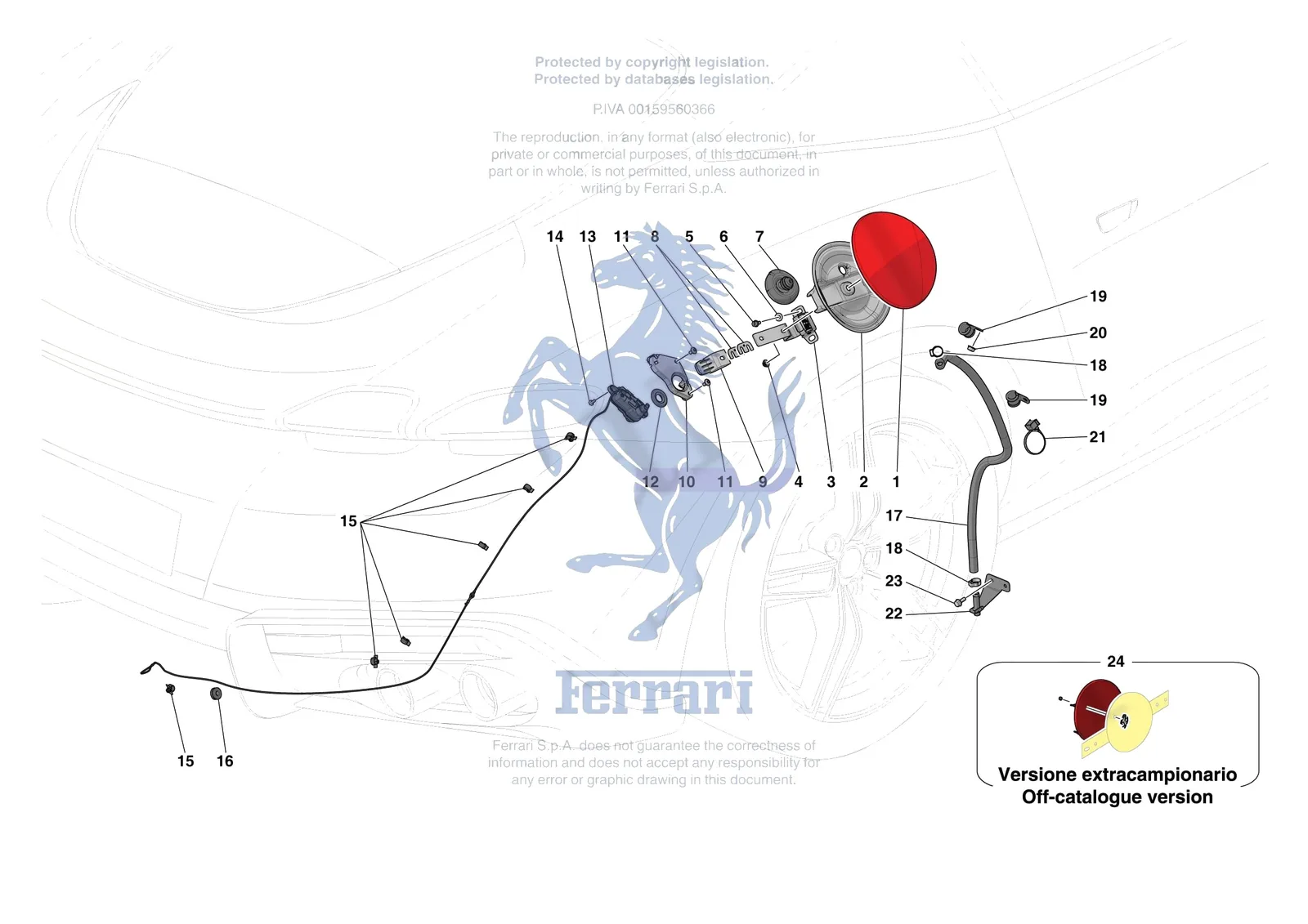 Ferrari Roma [VEHICLE TRIM] - E.56 - FUEL FILLER SEAT exploded diagram
